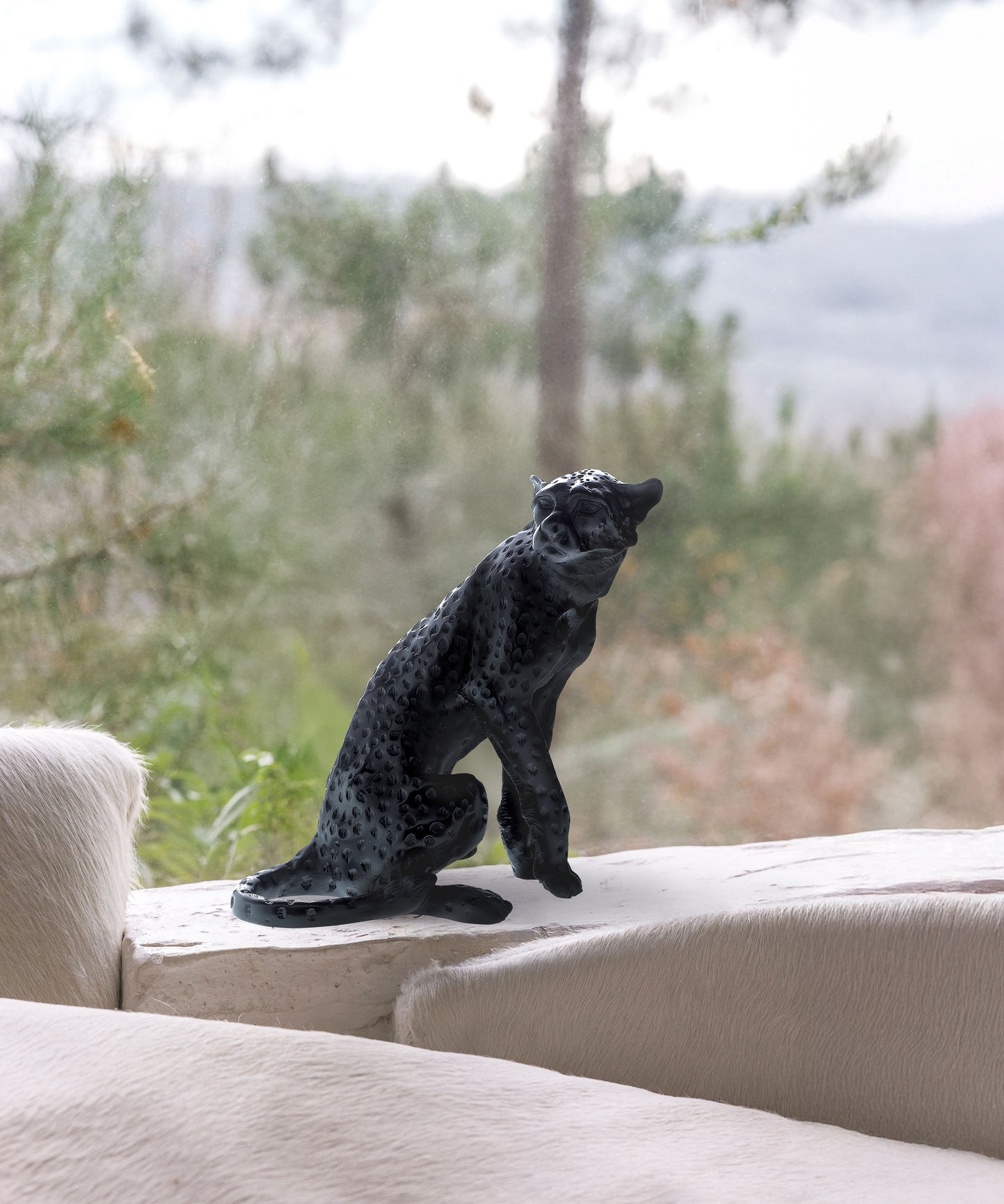 Guépard assis Noir de Jean-François Leroy 1000ex