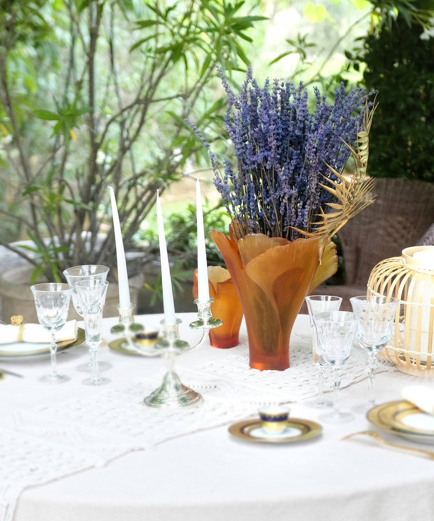 Ginkgo Vase grand modèle Ambre - Daum