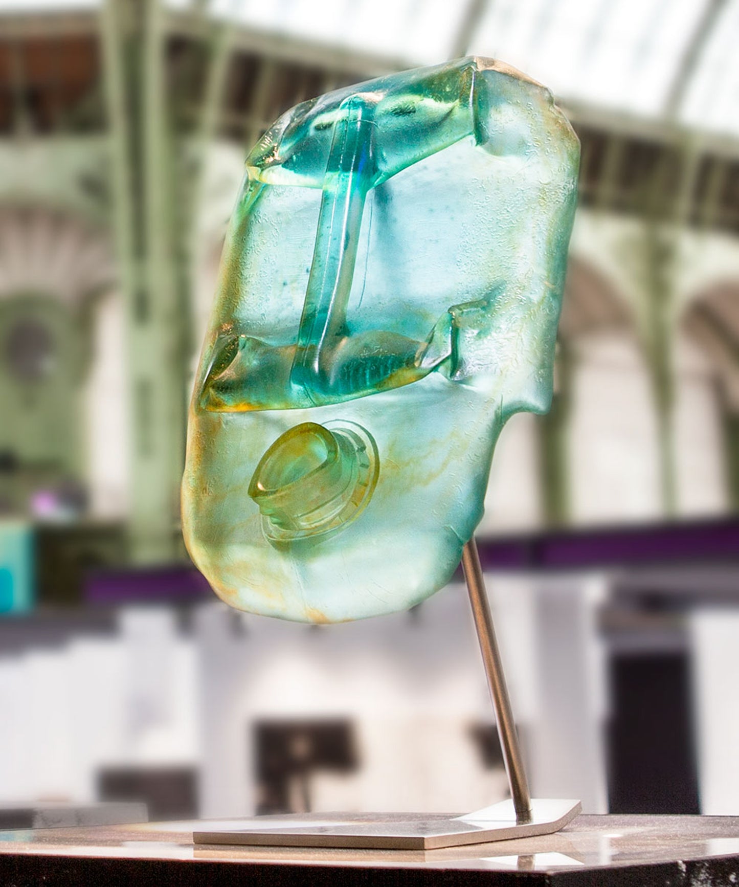 Blue Oil Head de Romuald Hazoumé 175ex - Daum