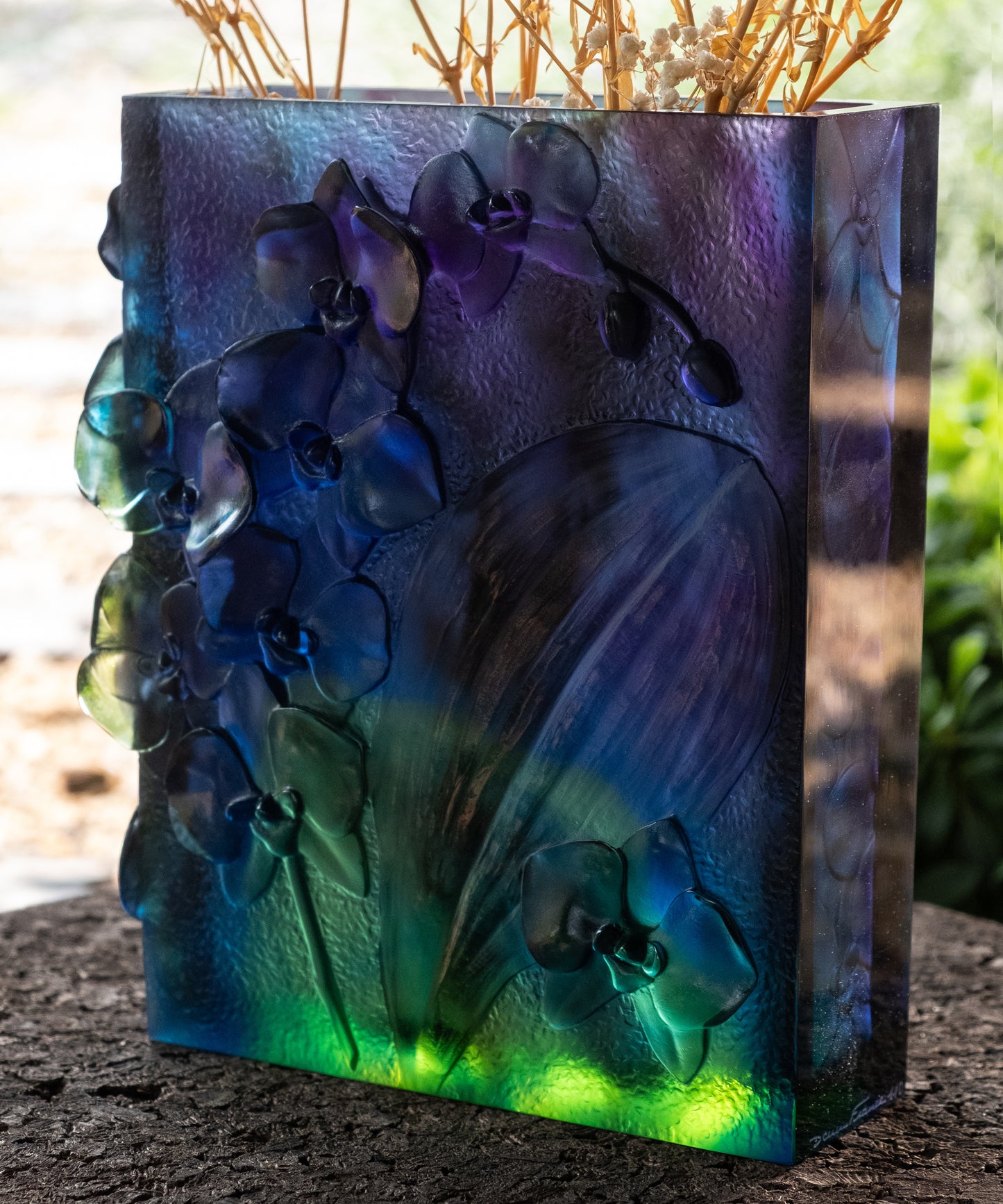 Orchidée Vase Bleu nuit