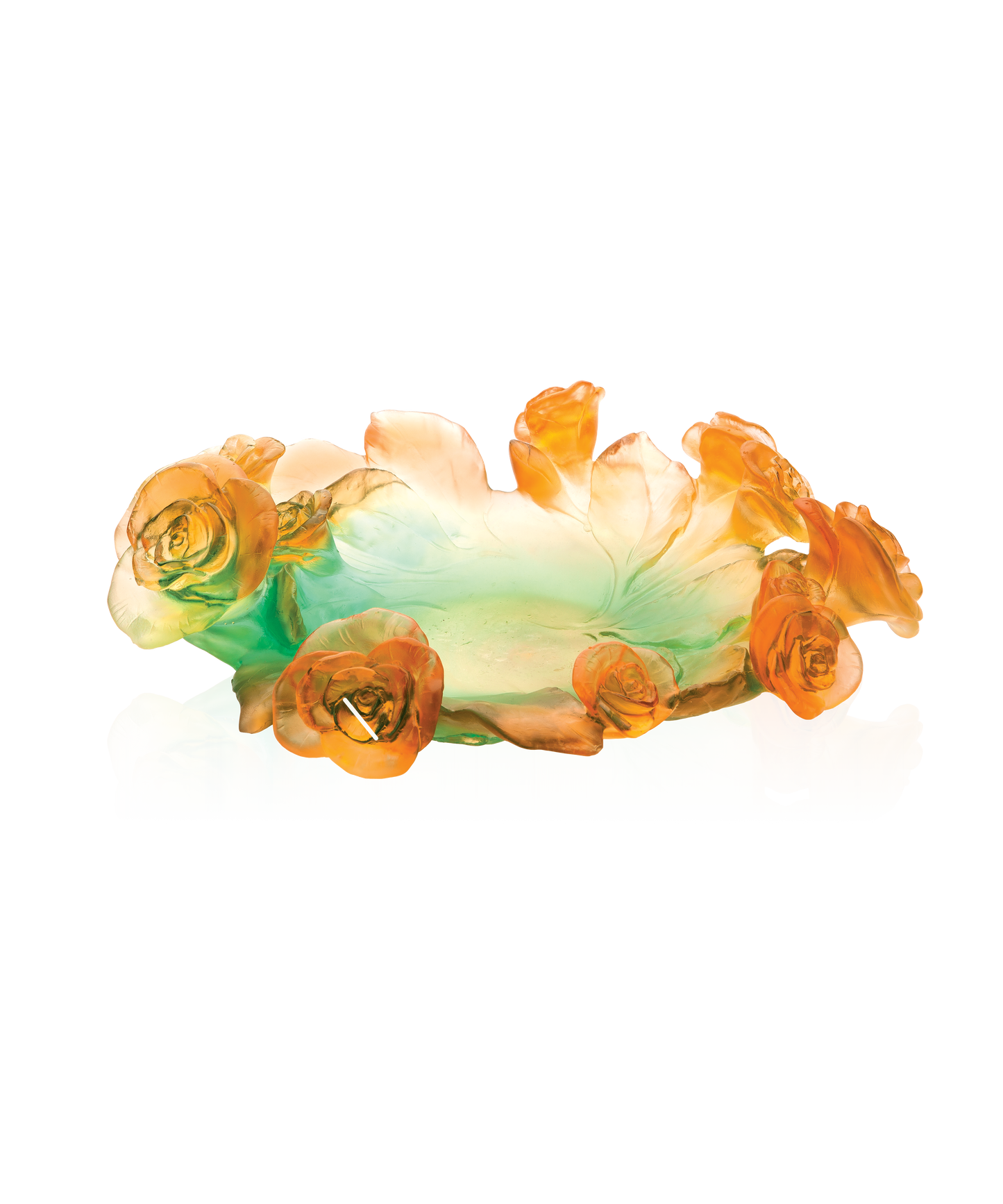 Rose Passion Coupe Verte et orange - Daum