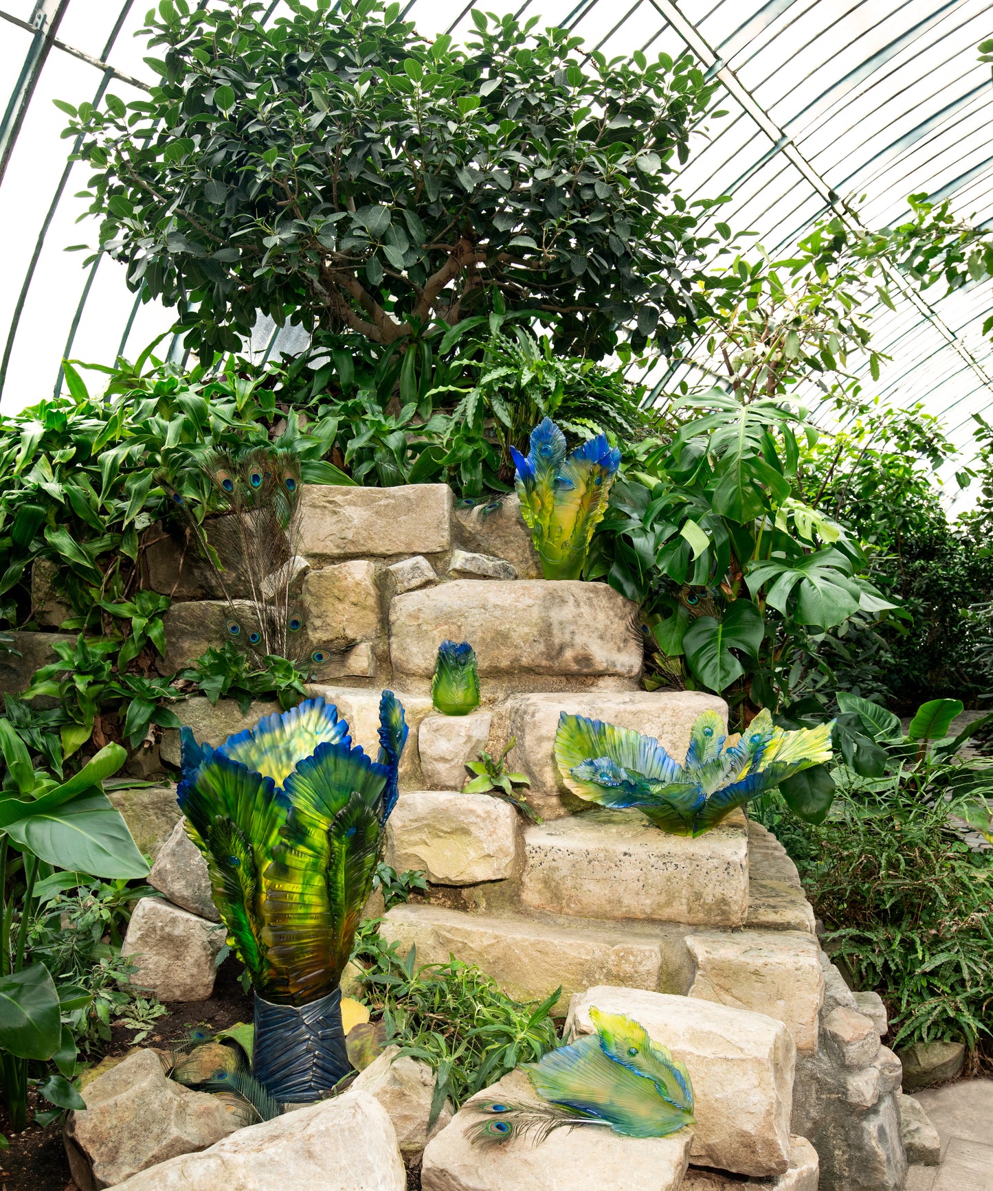 Fleur de Paon Exotique Vase grand modèle 125ex - Daum