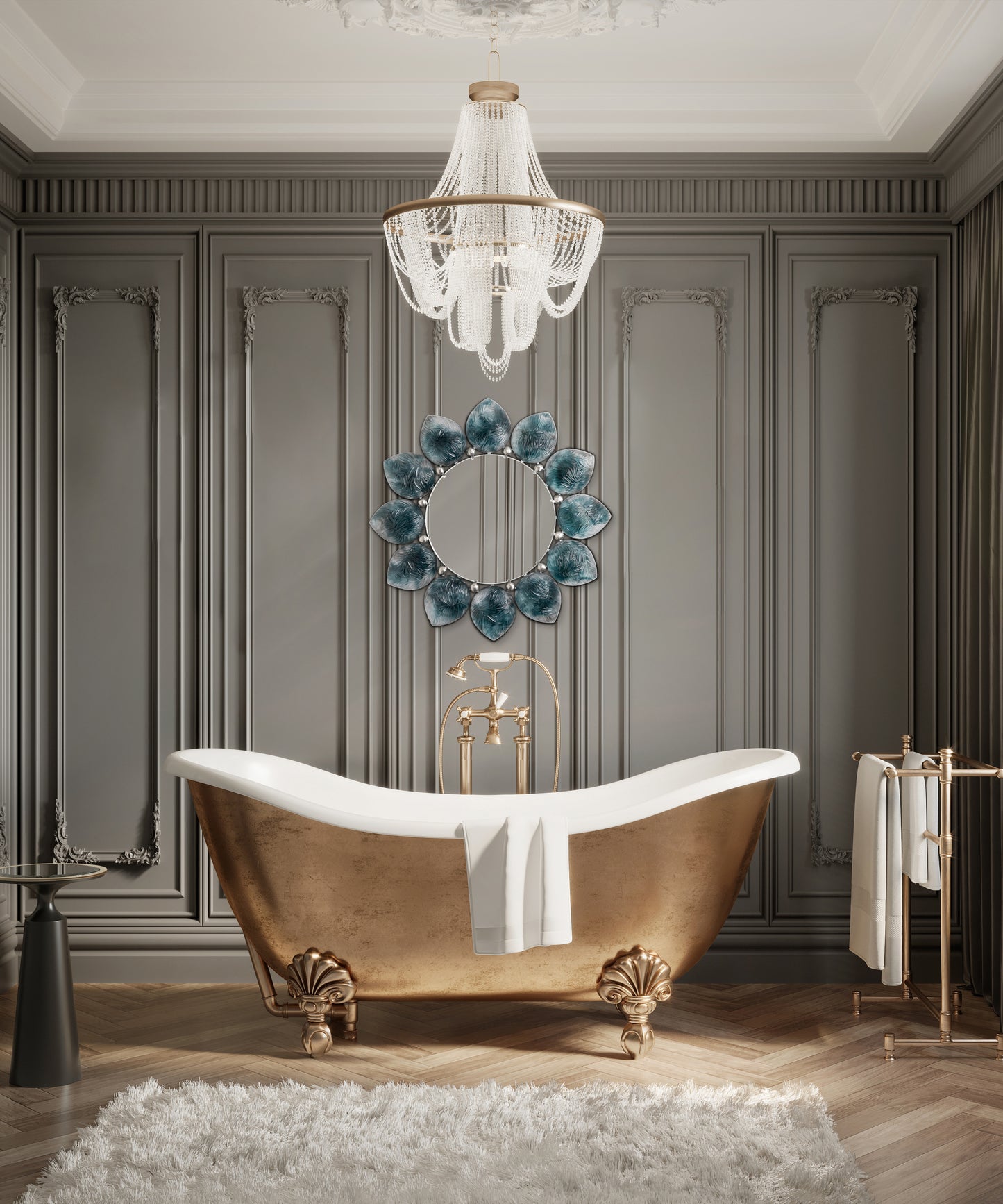 Mélodie Mirror Blue-grey by Jacques Hurel 25ex