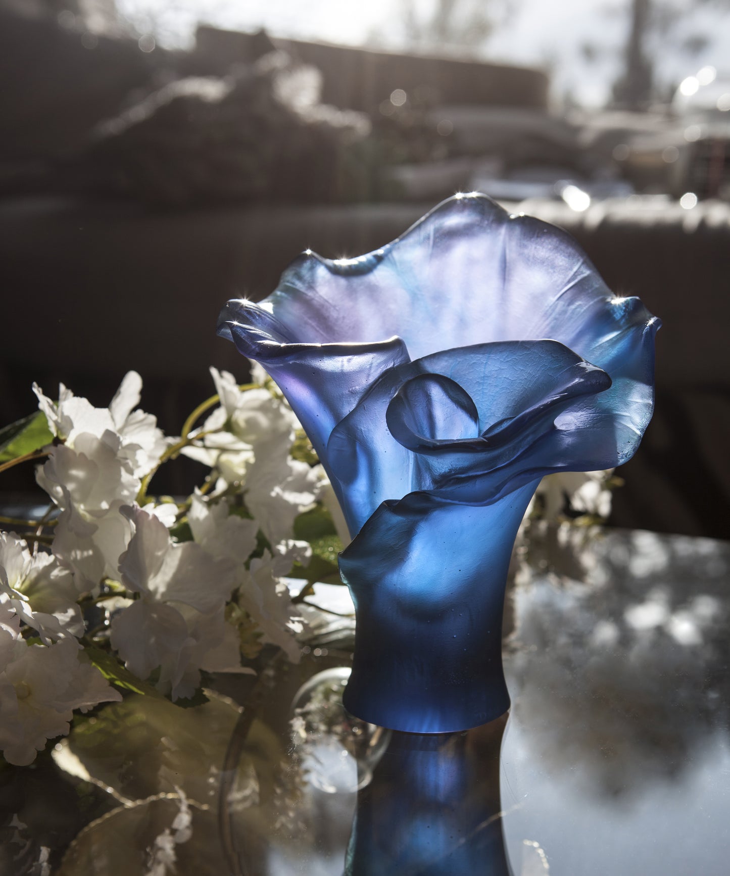 Arum Vase petit modèle Bleu nuit - Daum