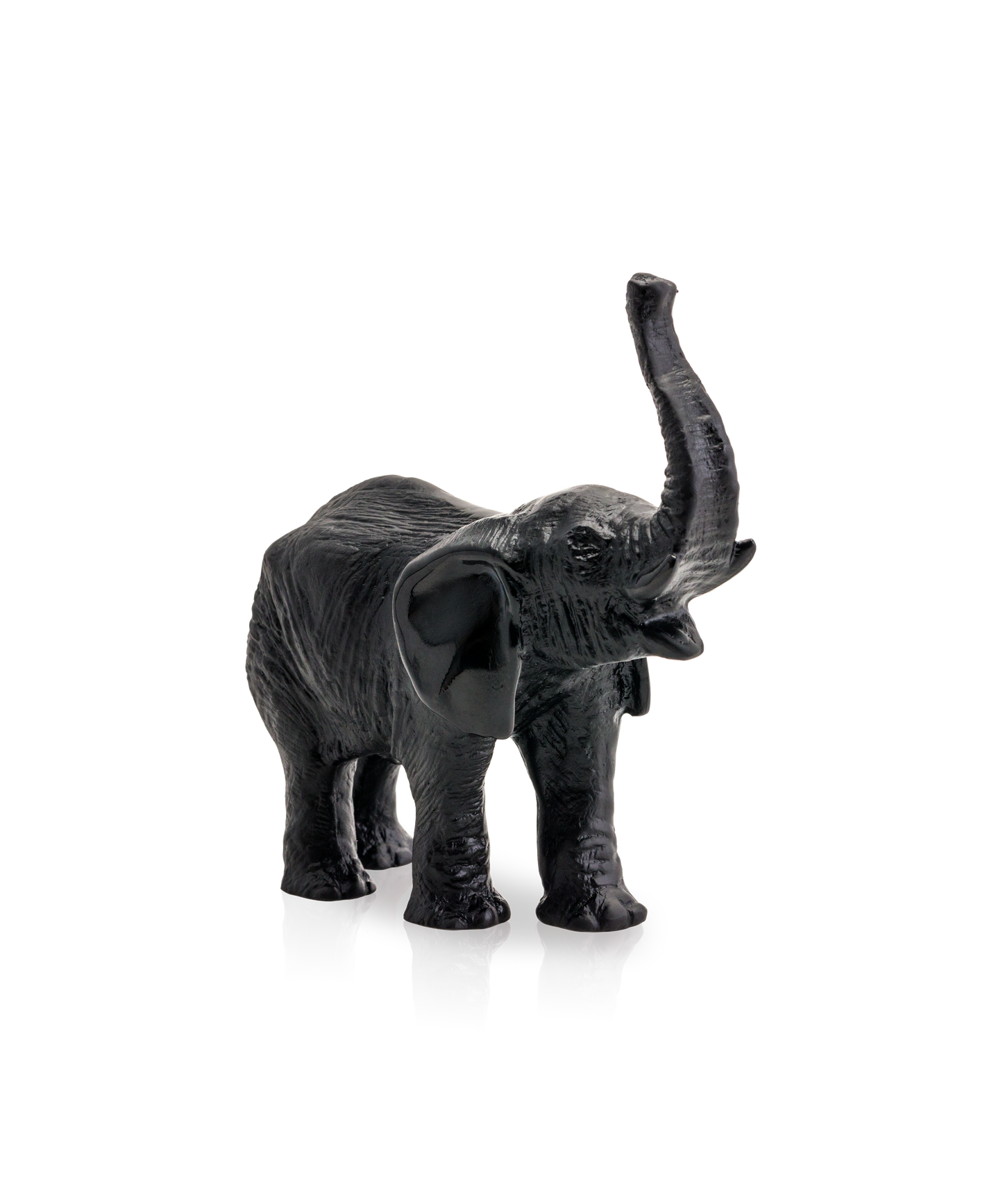 Petit éléphant en verre noir de Jean-François Leroy, sculpture artisanale de la marque Daum, finition élégante et détails raffinés