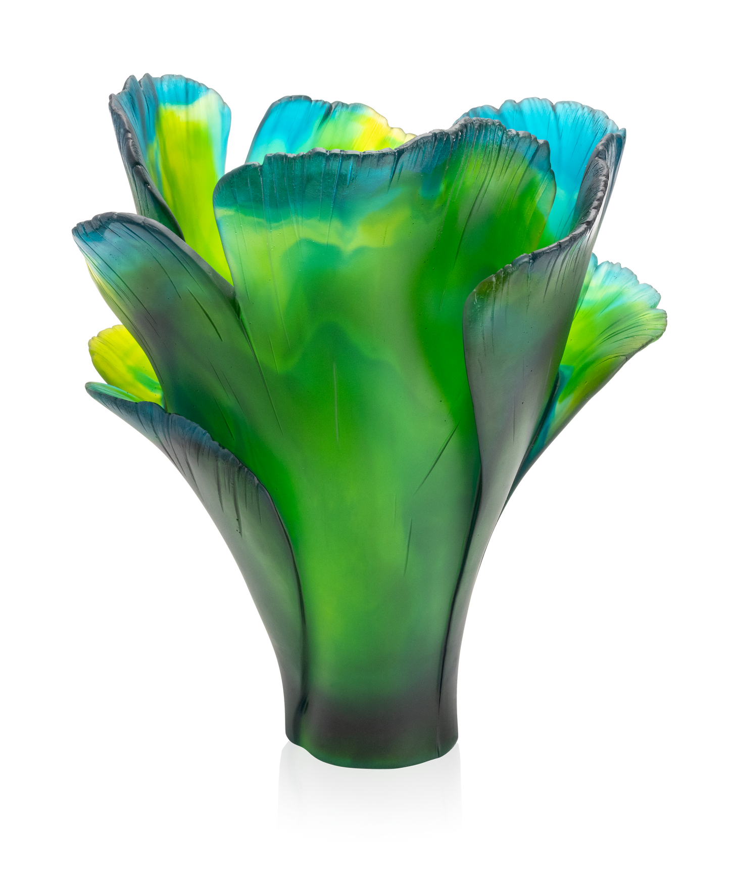 Ginkgo Vase magnum Vert 99ex - Daum