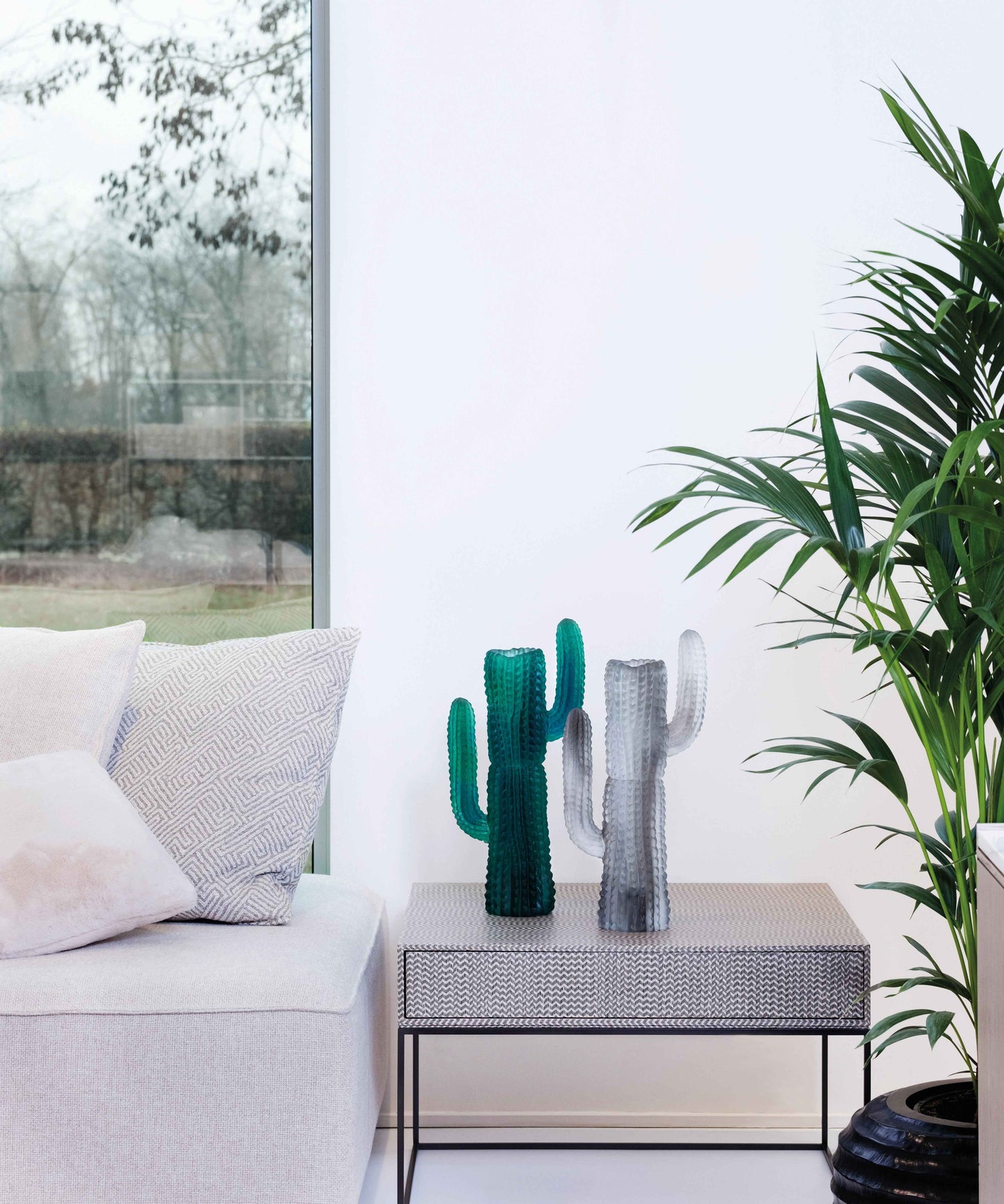 Jardin de Cactus Vase Vert de Emilio Robba - Daum