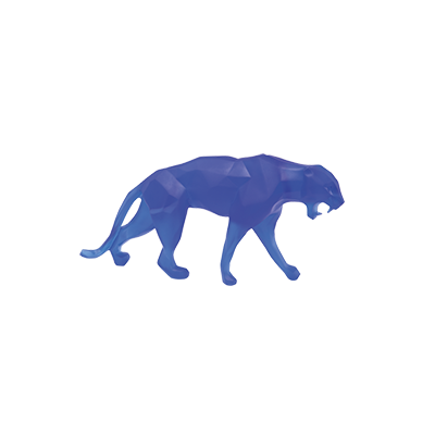Wild Panther bleue petit modele de Richard Orlinski – Daum Site Officiel