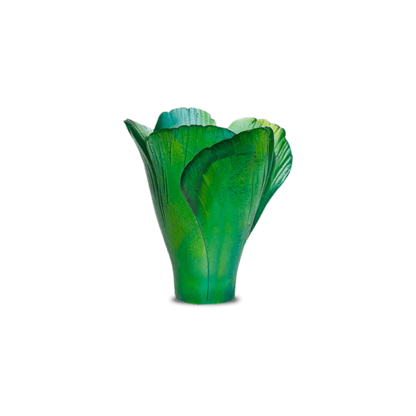 Mini Vase Ginkgo vert en cristal