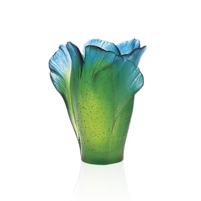 Medium green Ginkgo vase – Daum Site Officiel