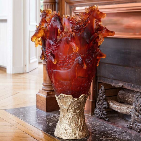 Vase Prestige Cavalcade Ambre en cristal