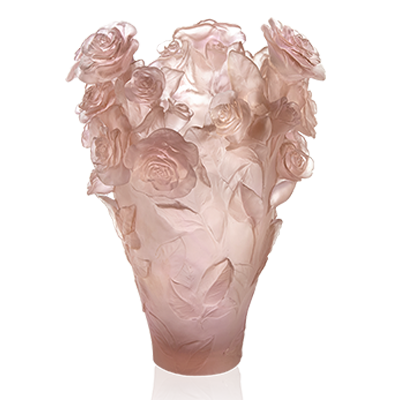 Vase en cristal Daum magnum rose Rose Passion