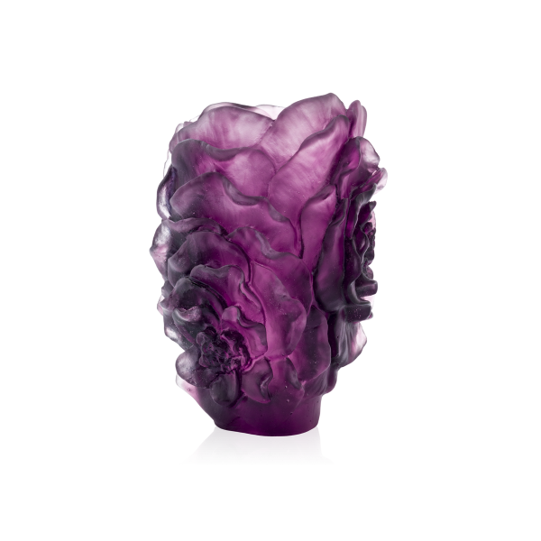 Vase PM violet Camelia en cristal
