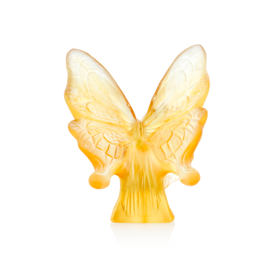 Papillon Jaune-ambre en cristal