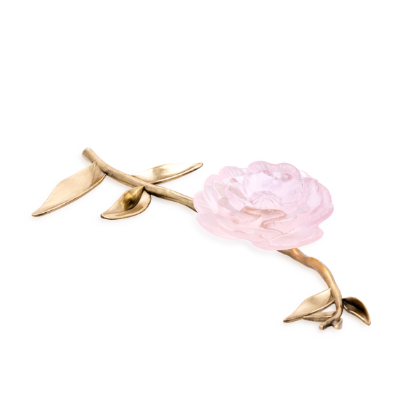 Fleur d’apparat rose Camelia en cristal