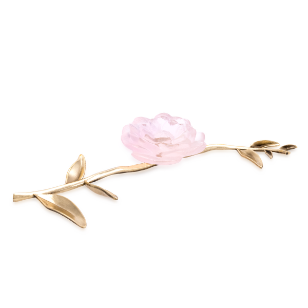 Fleur d’apparat rose Camelia en cristal