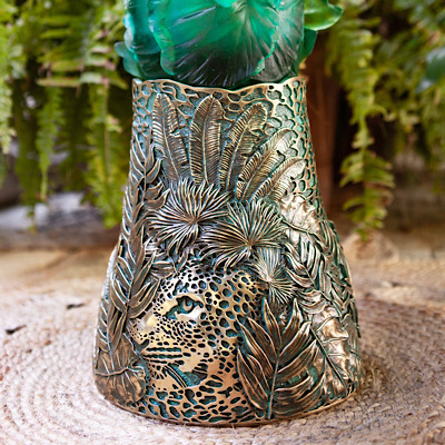 Vase Prestige Bornéo Tropical pied en cristal