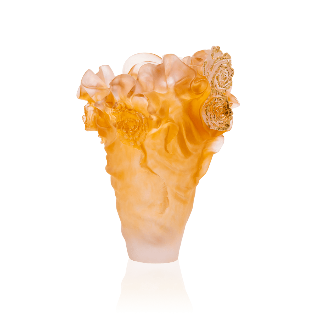 Large vase with gold Rose Royale – Daum Site Officiel