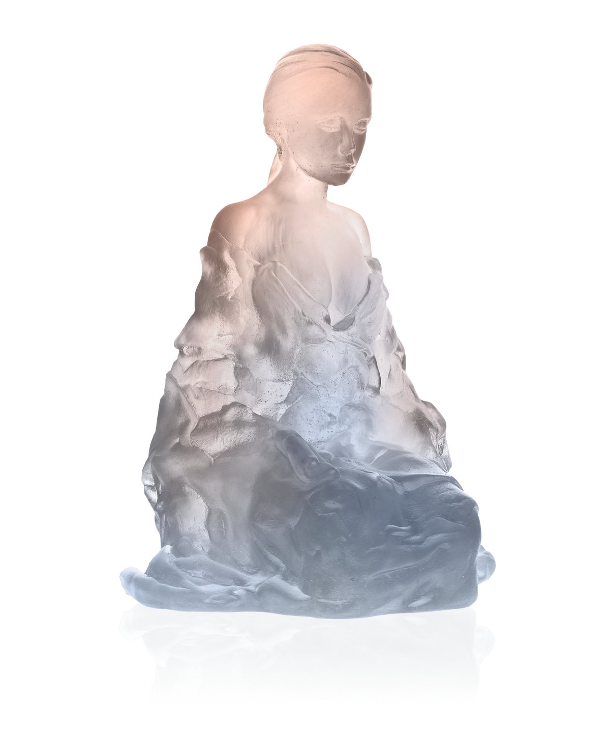 Vasque en cristal Daum Athéna de Marie-Paule Deville-Chabrolle, motif élégant et détails artistiques, décorative et raffinée.