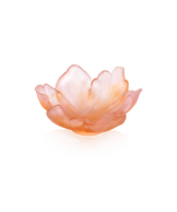Tulipe en verre Daum, coupelle ambre rose, décoration élégante avec 125 fleurs, design artistique et finitions raffinées.