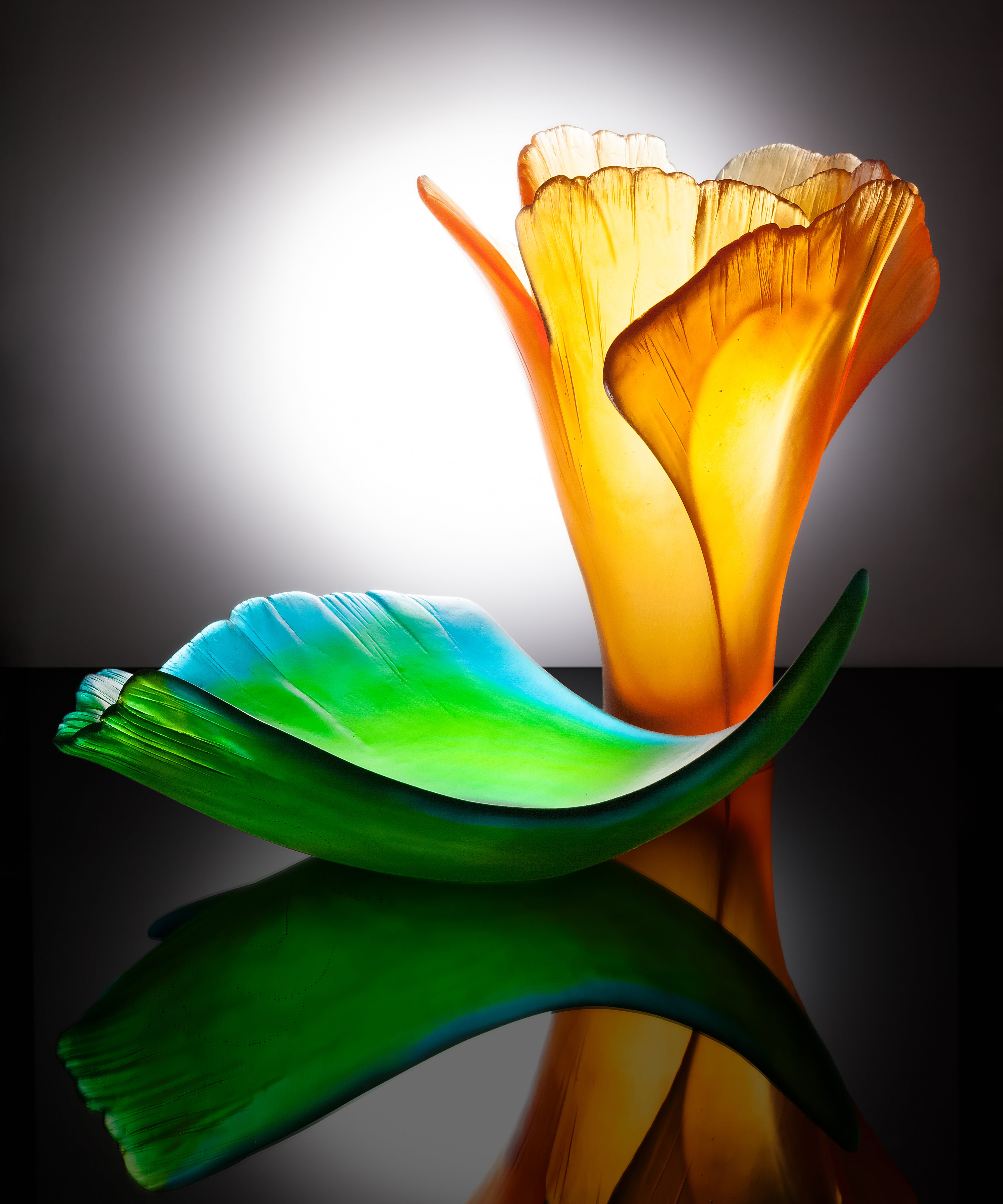 Ginkgo Large vase Amber