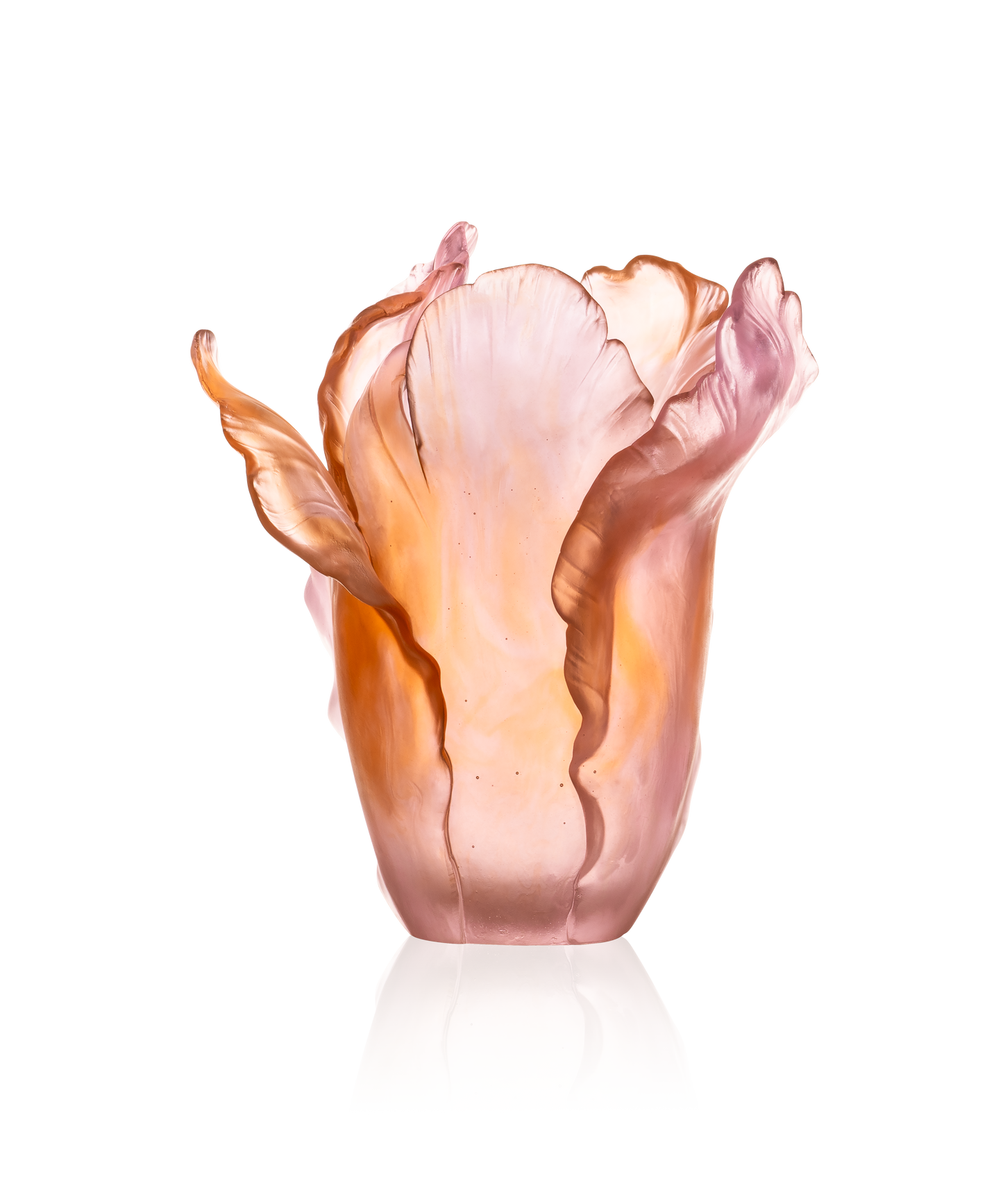 Tulipe Vase grand modèle ambre rose 99ex