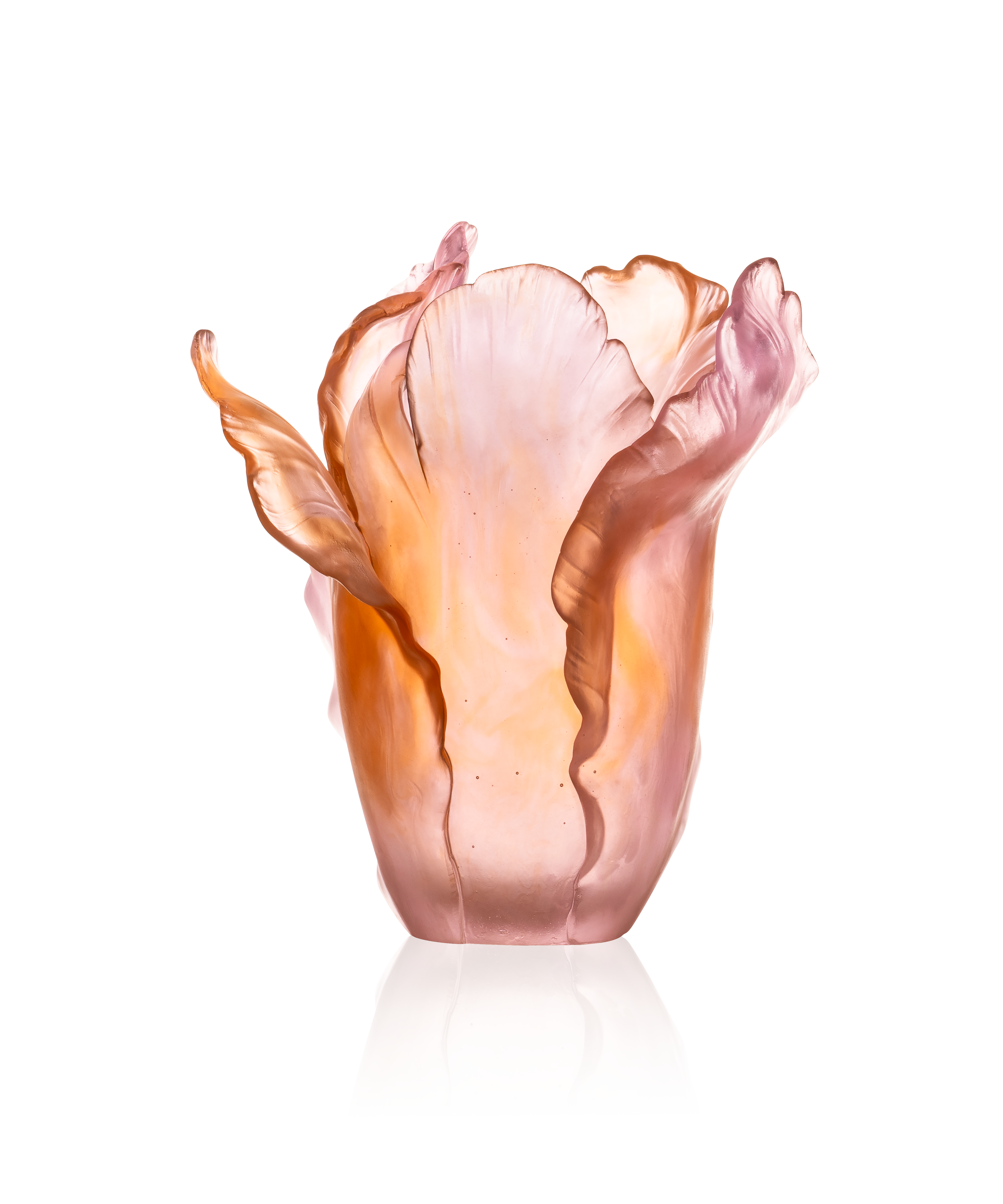 Tulipe Vase grand modèle ambre rose 99ex