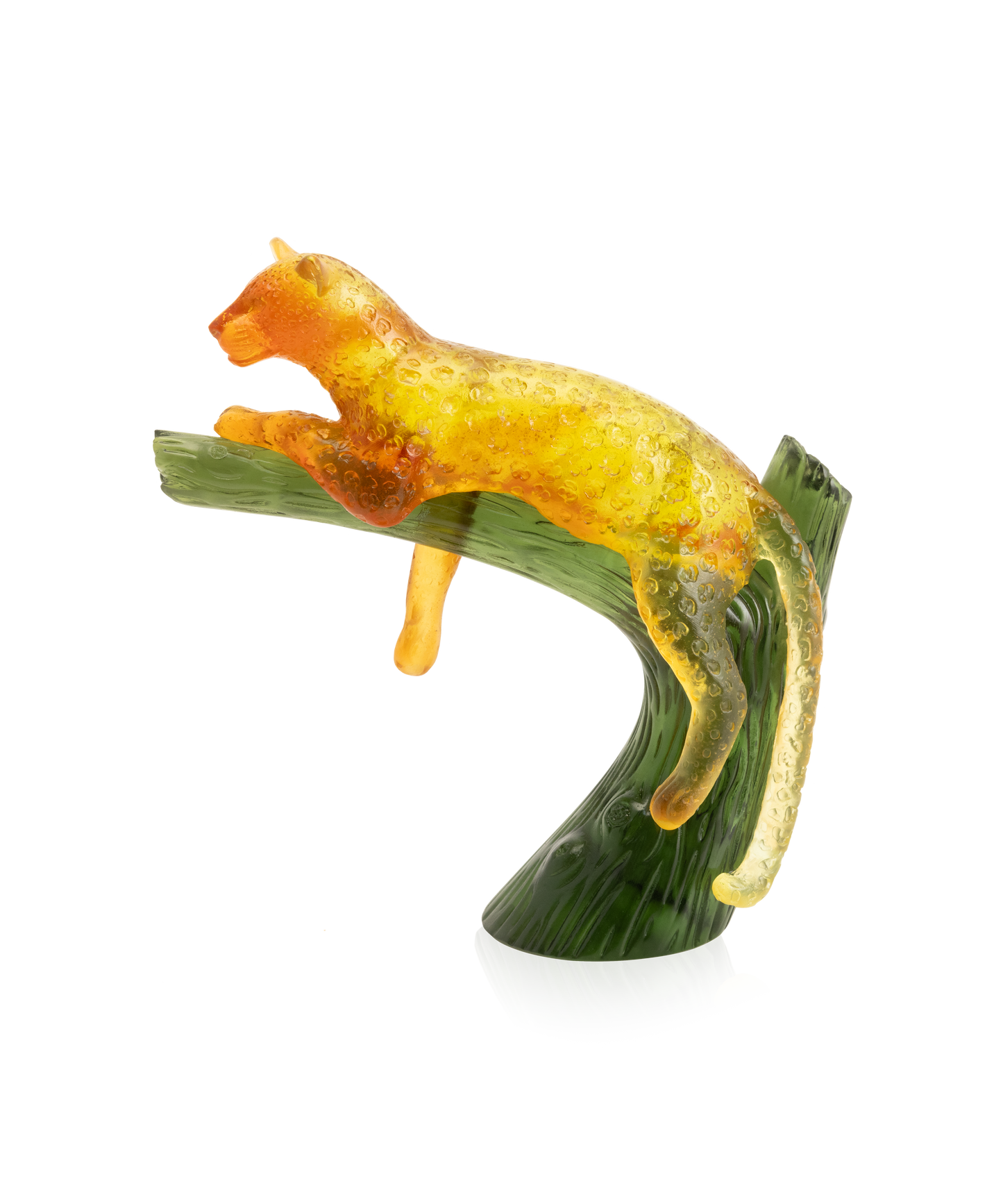 Panther on tree Amber and green