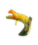 Panthère sur arbre Ambre et vert