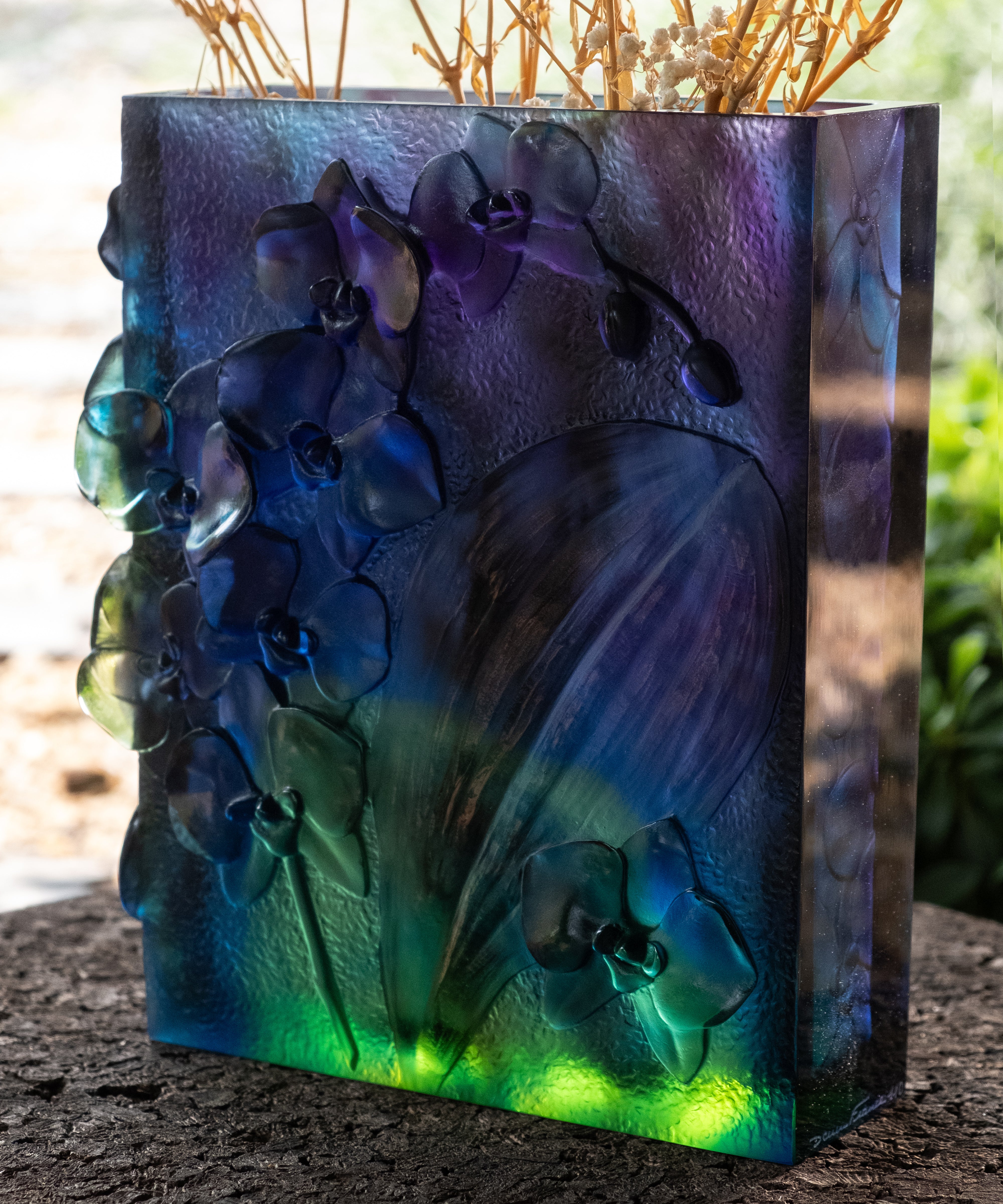 Orchidée Vase Bleu nuit