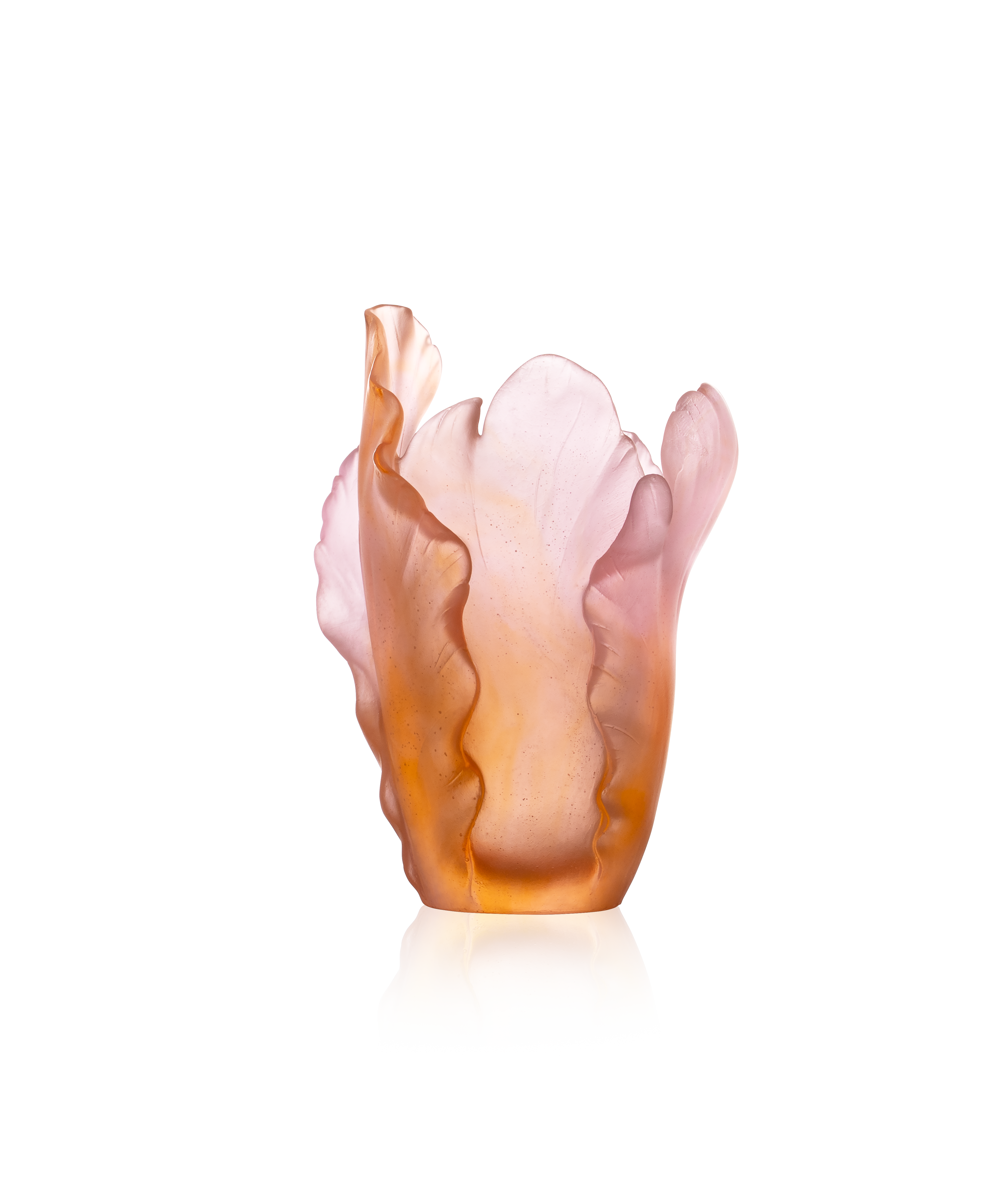 Tulipe Vase petit modèle ambre rose 125ex