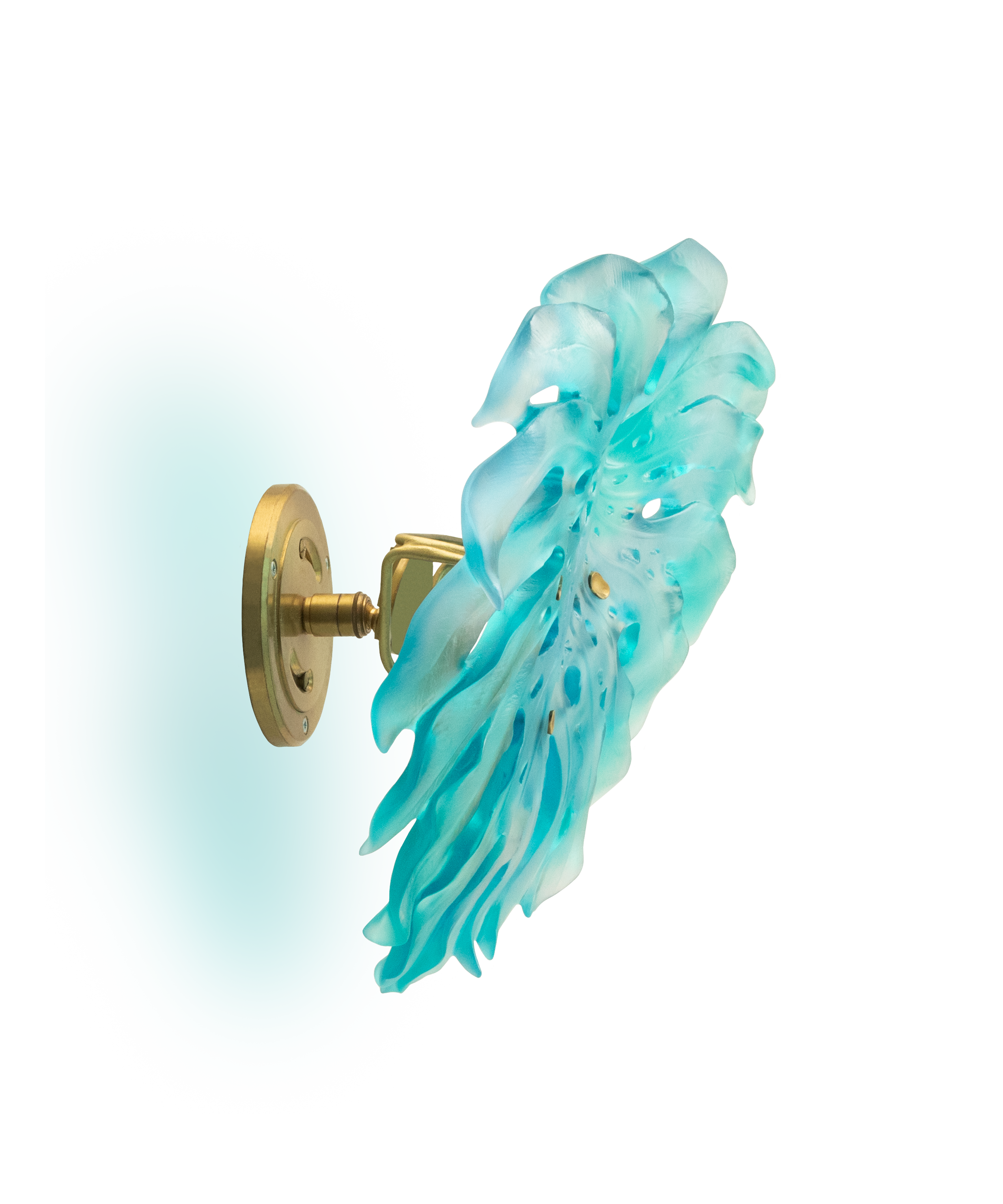 Monstera Feuille murale petit modèle Turquoise de Emilio Robba