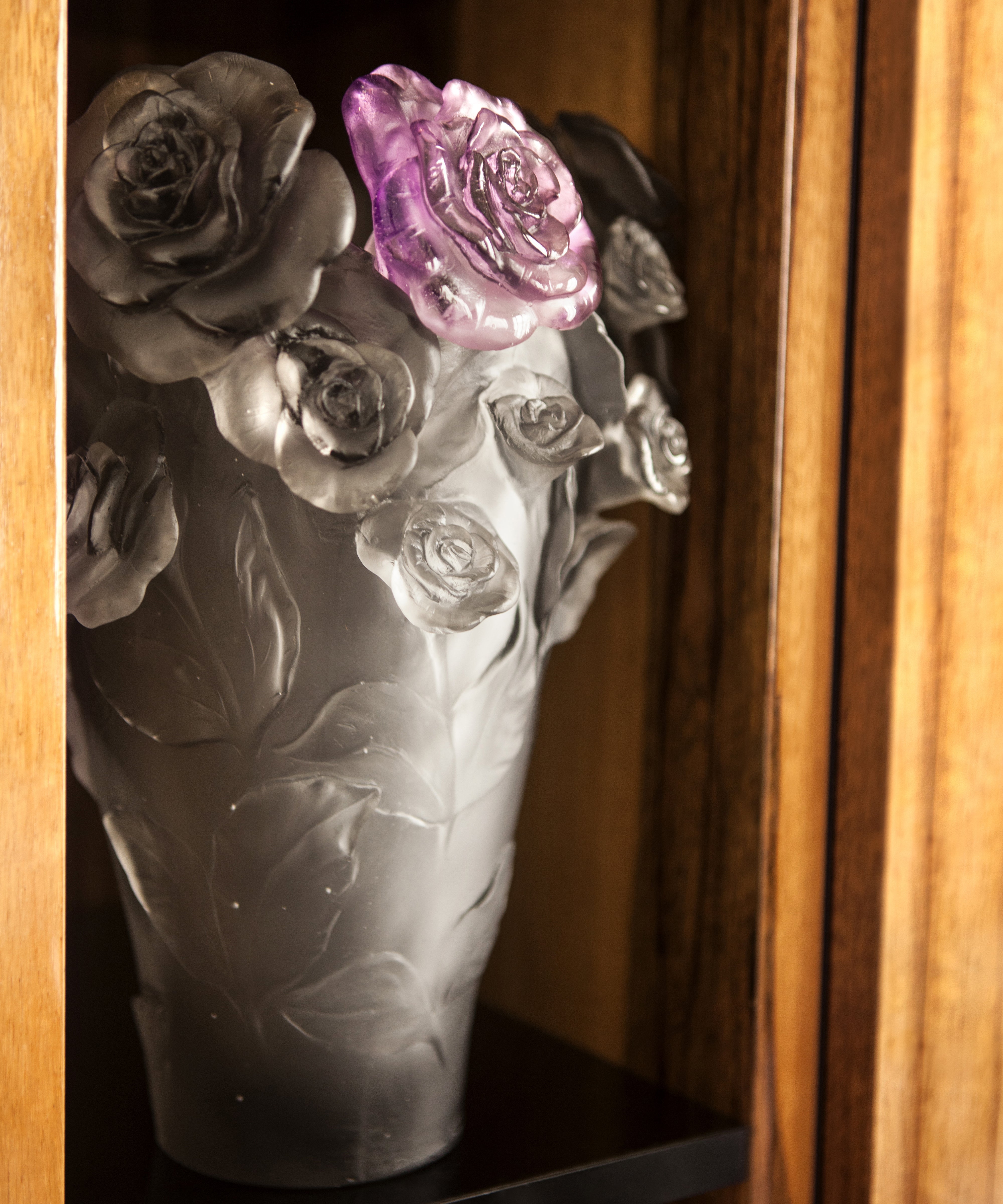 Rose Passion Vase Gris, fleur violette 500ex