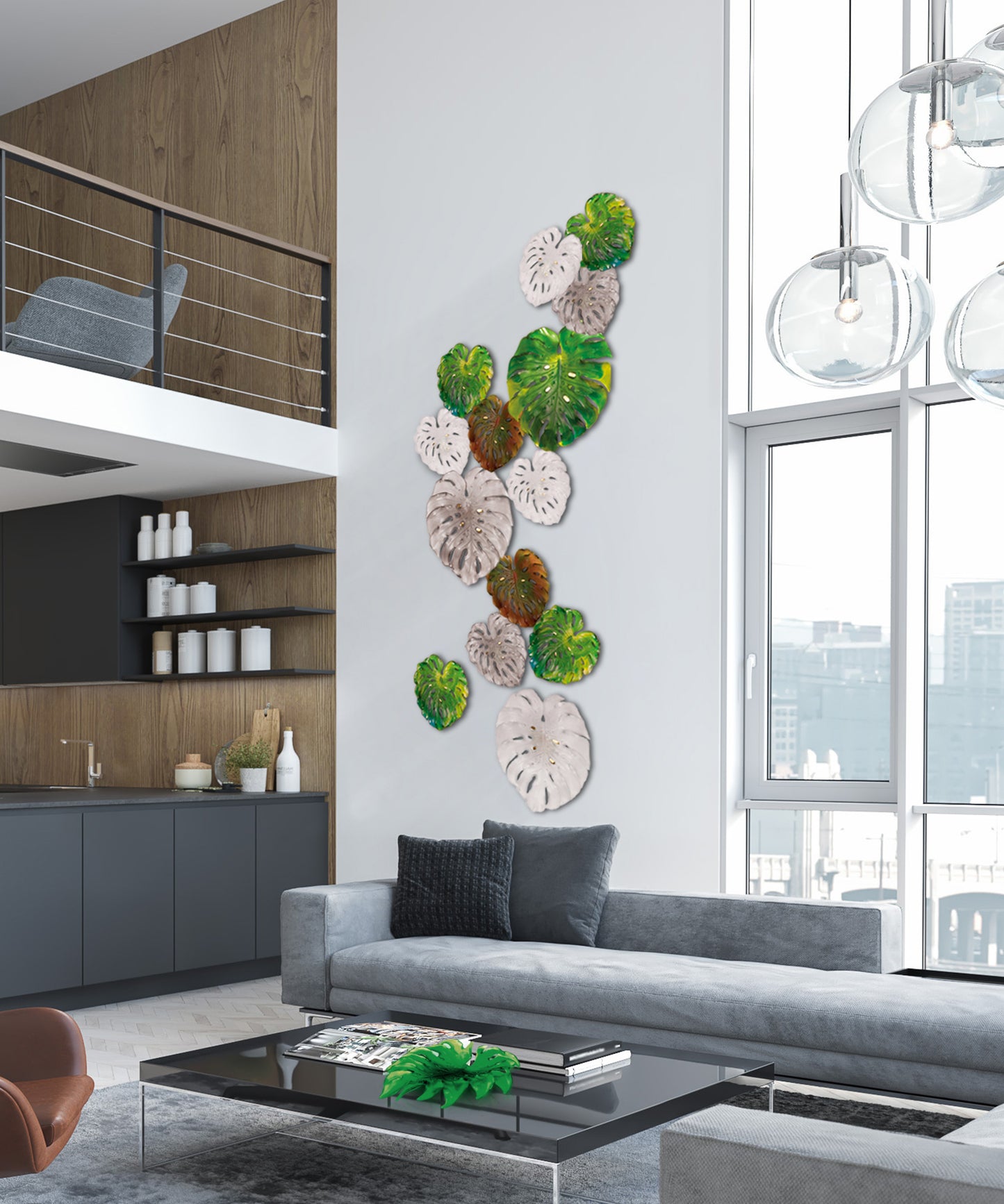 Monstera Large wall lamp Grey by Emilio Robba