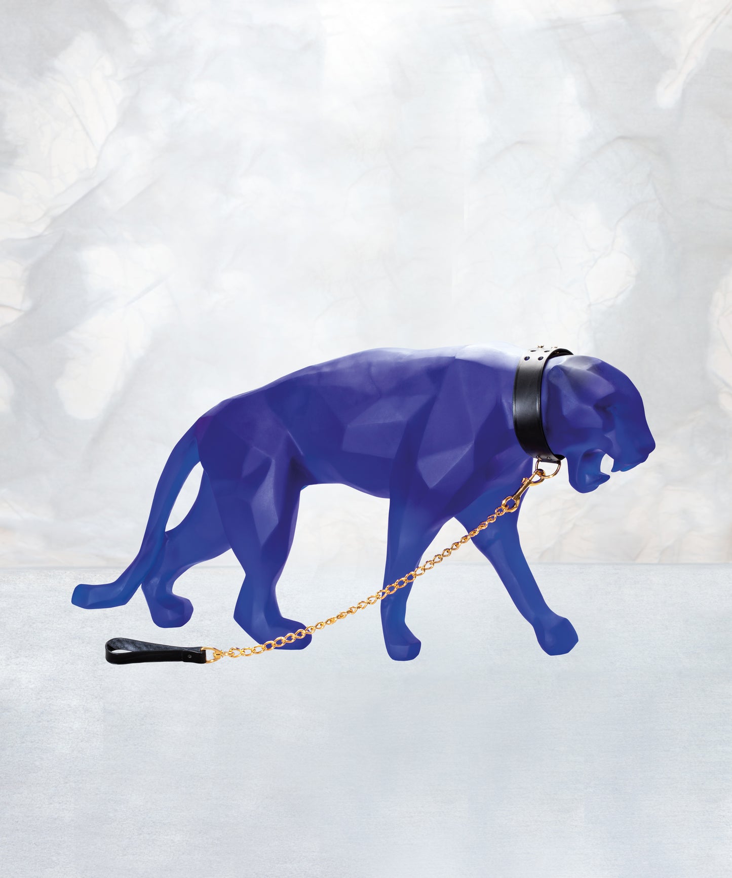 Large Wild Panther Blue by Richard Orlinski 8ex