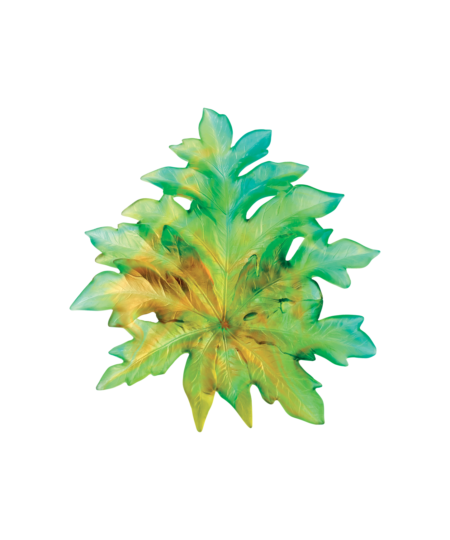 Bornéo Feuille murale petit modèle - fixation longue Verte de Emilio Robba