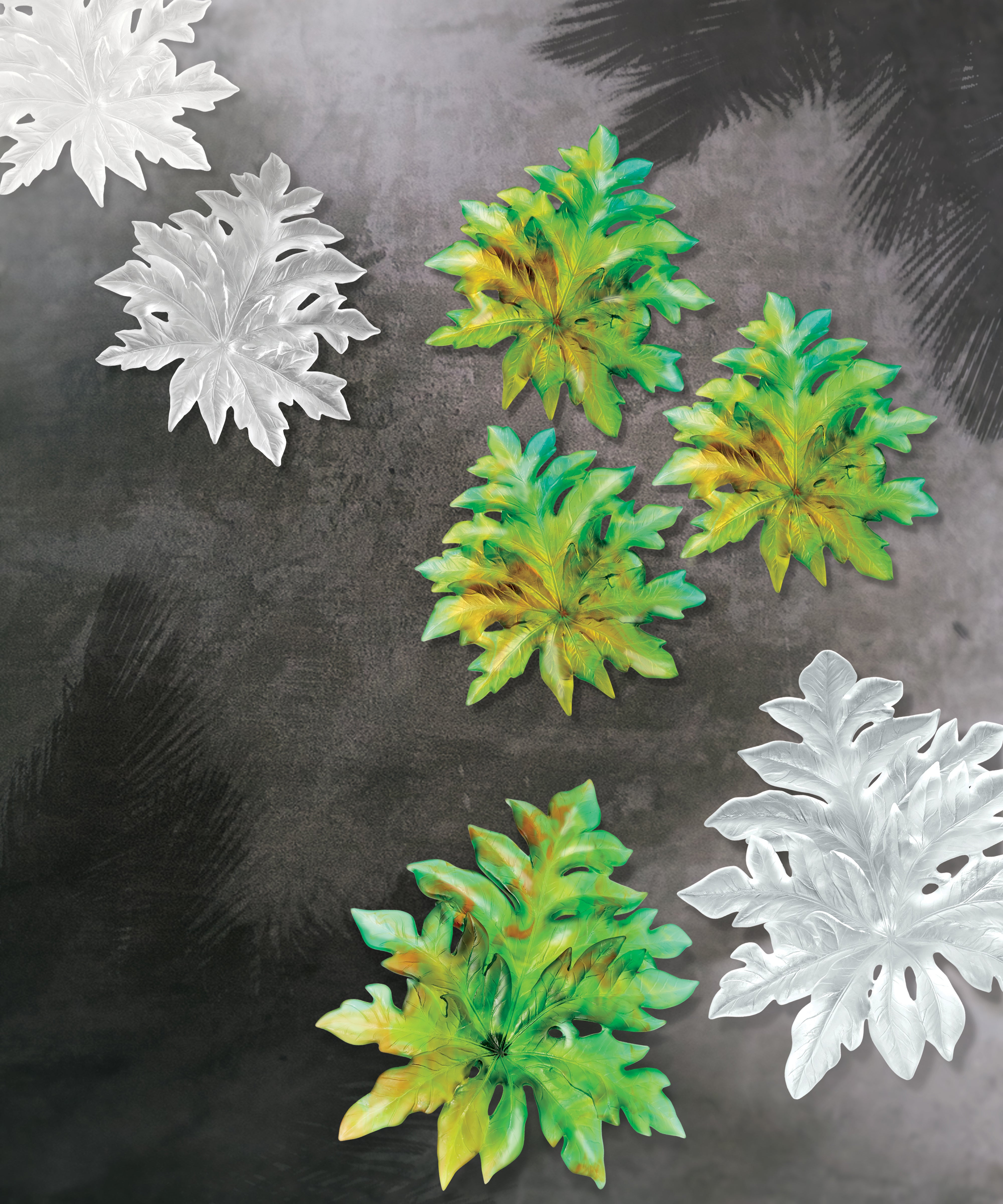 Bornéo Feuille murale petit modèle - fixation longue Verte de Emilio Robba