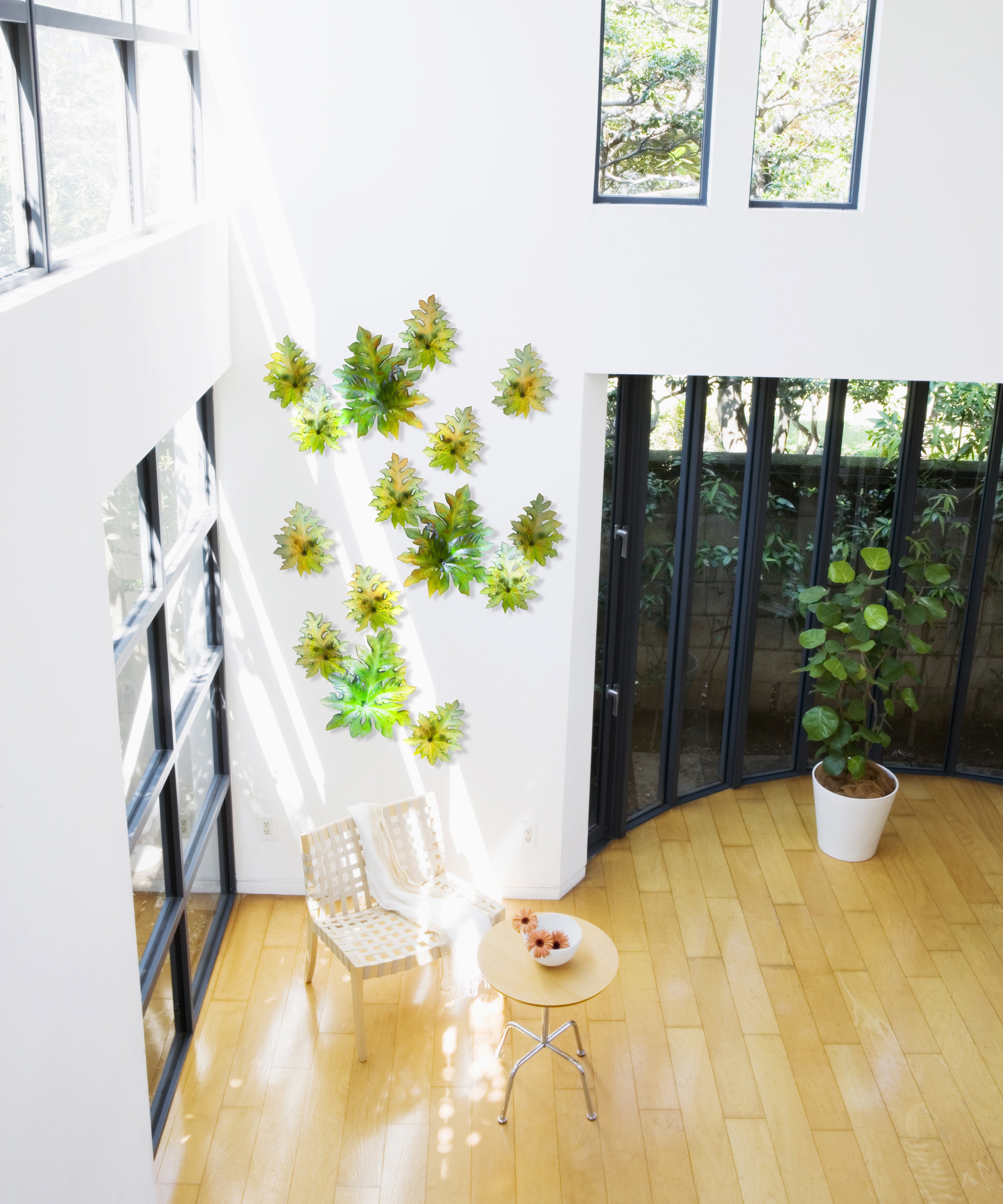 Bornéo Feuille murale petit modèle - fixation longue Verte de Emilio Robba