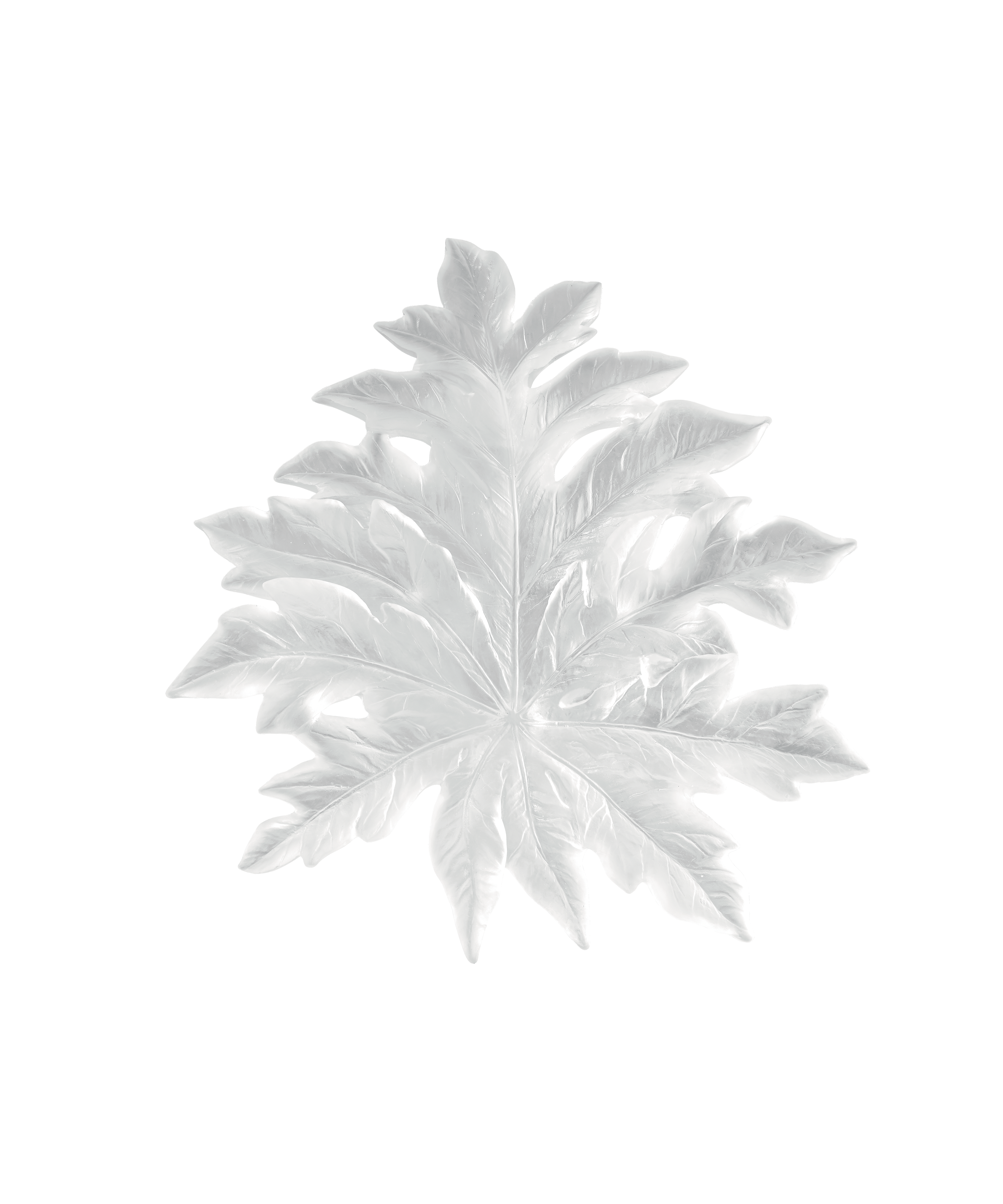 Bornéo Feuille murale petit modèle - fixation courte Blanche de Emilio Robba