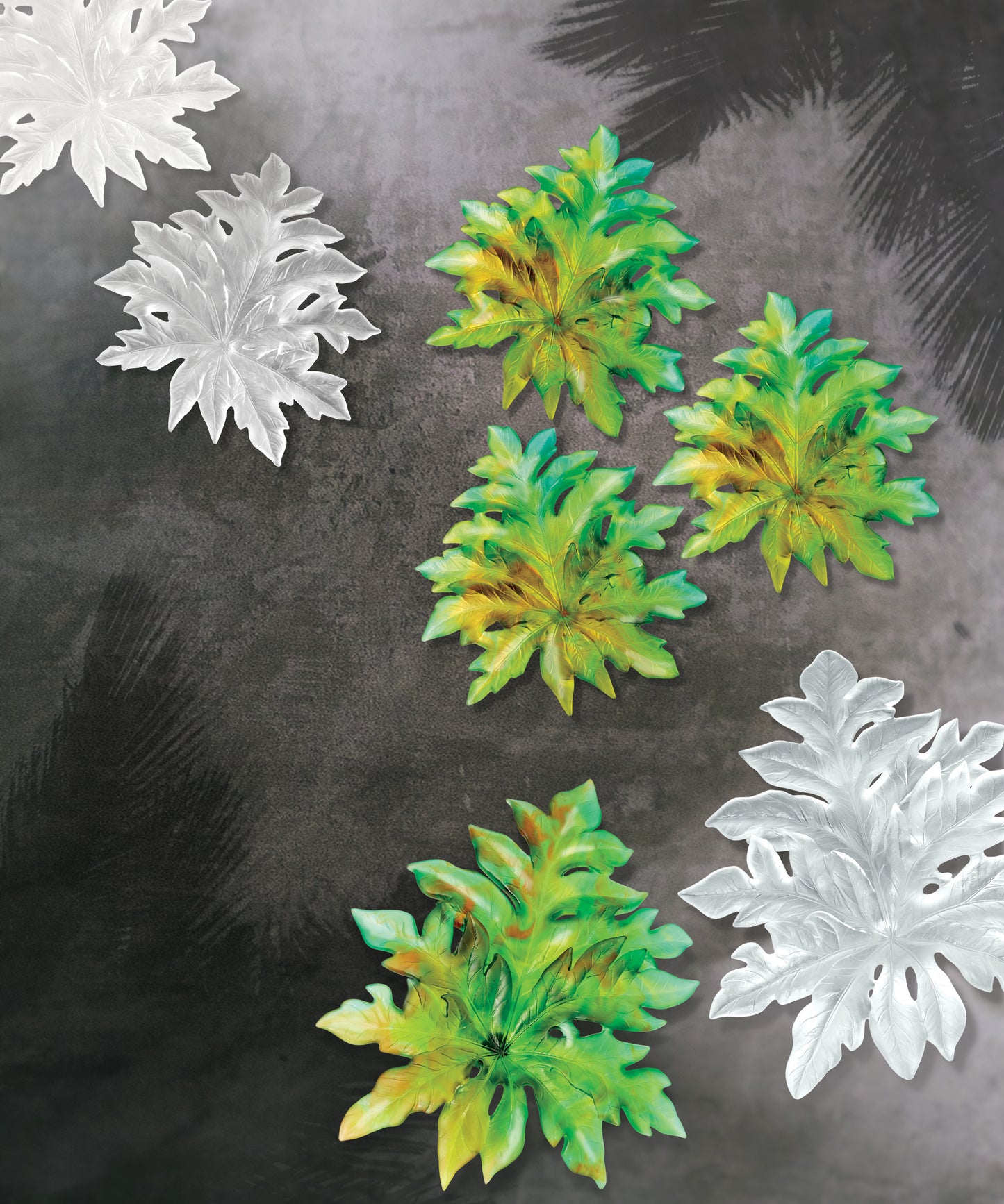 Bornéo Small wall leaf - short fixing White by Emilio Robba