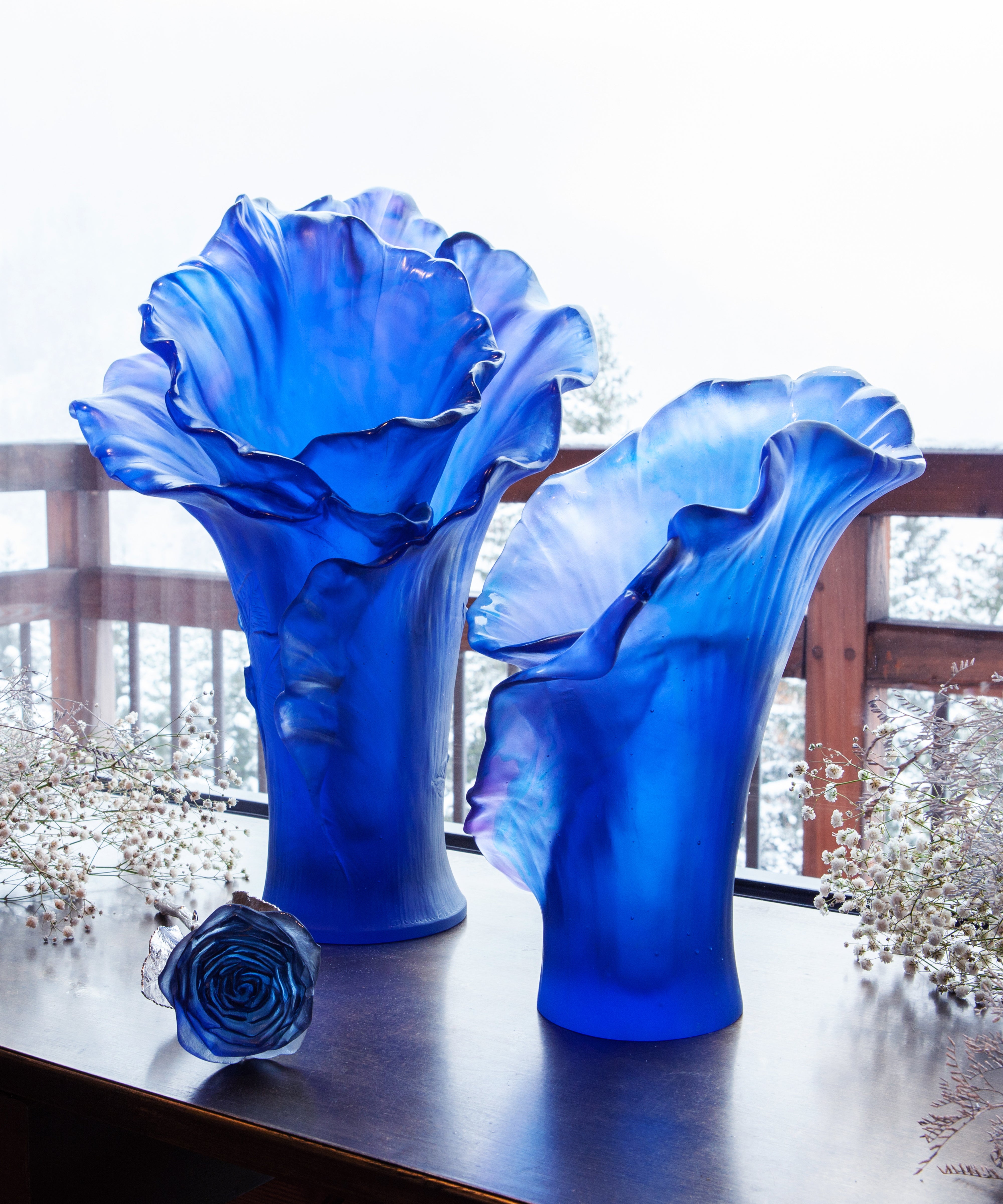 Arum Vase moyen modèle Bleu nuit
