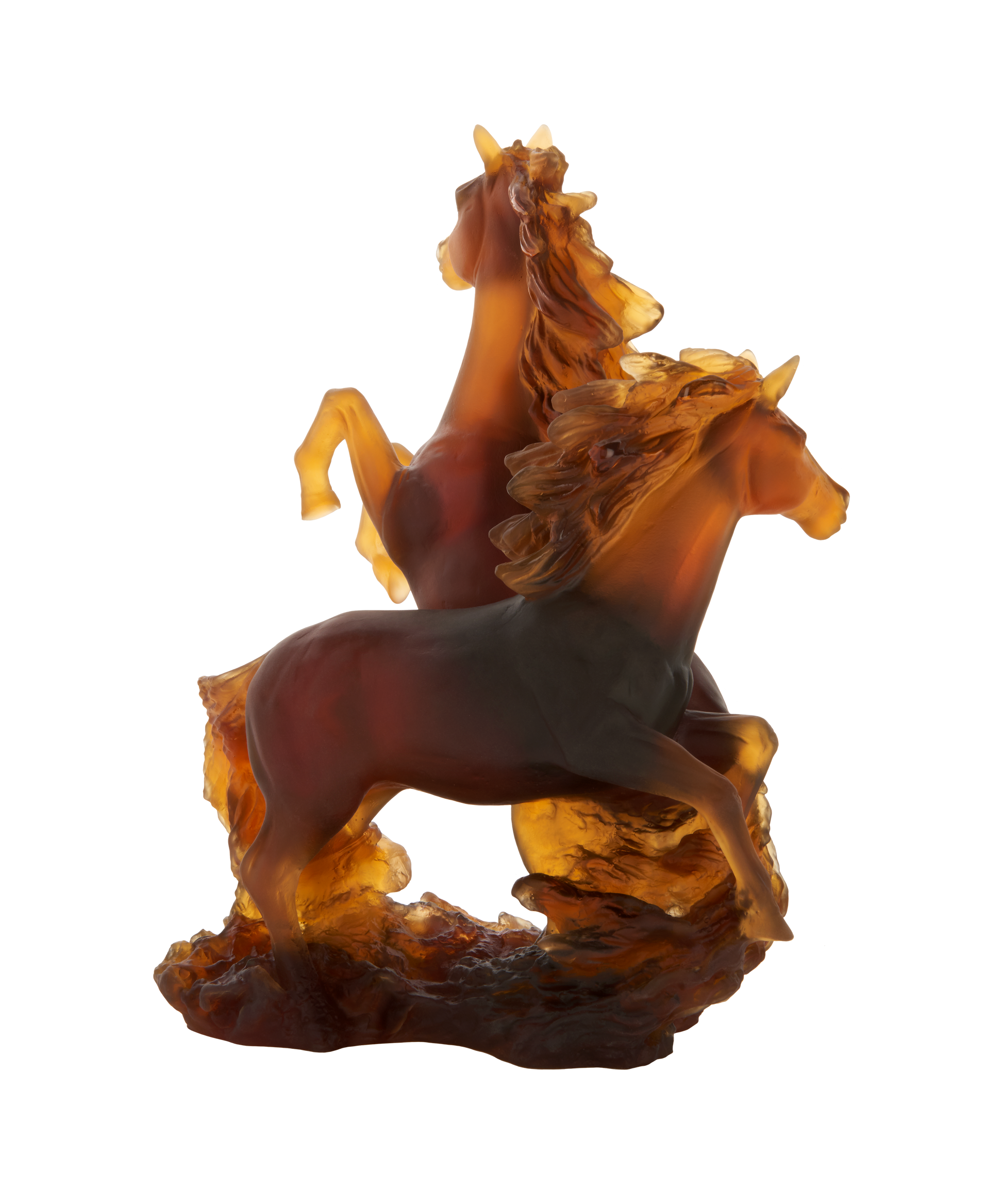 Cavalcade Sculpture deux chevaux 500ex - Daum