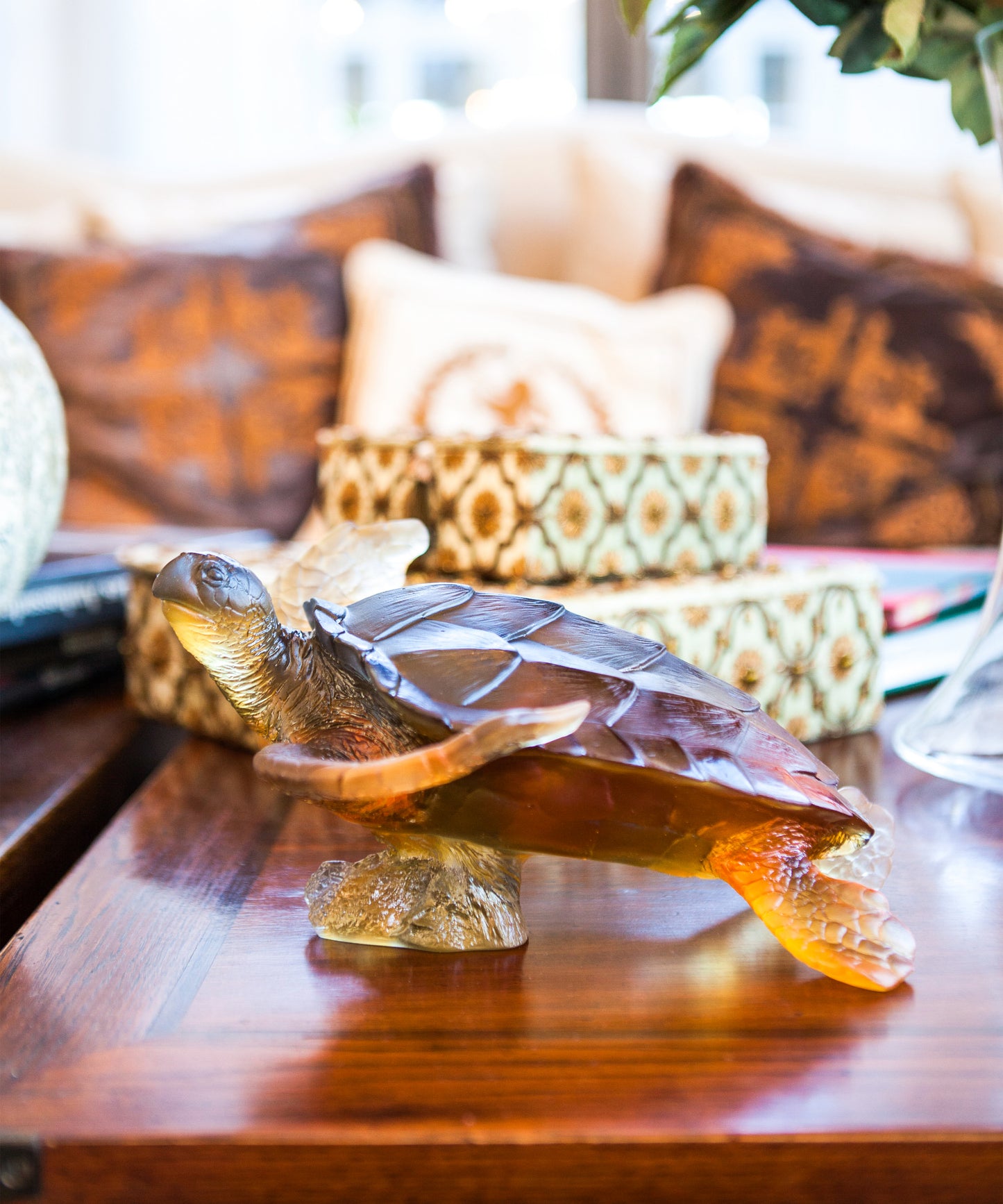 Mer de Corail Tortue de mer grand modèle Ambre gris