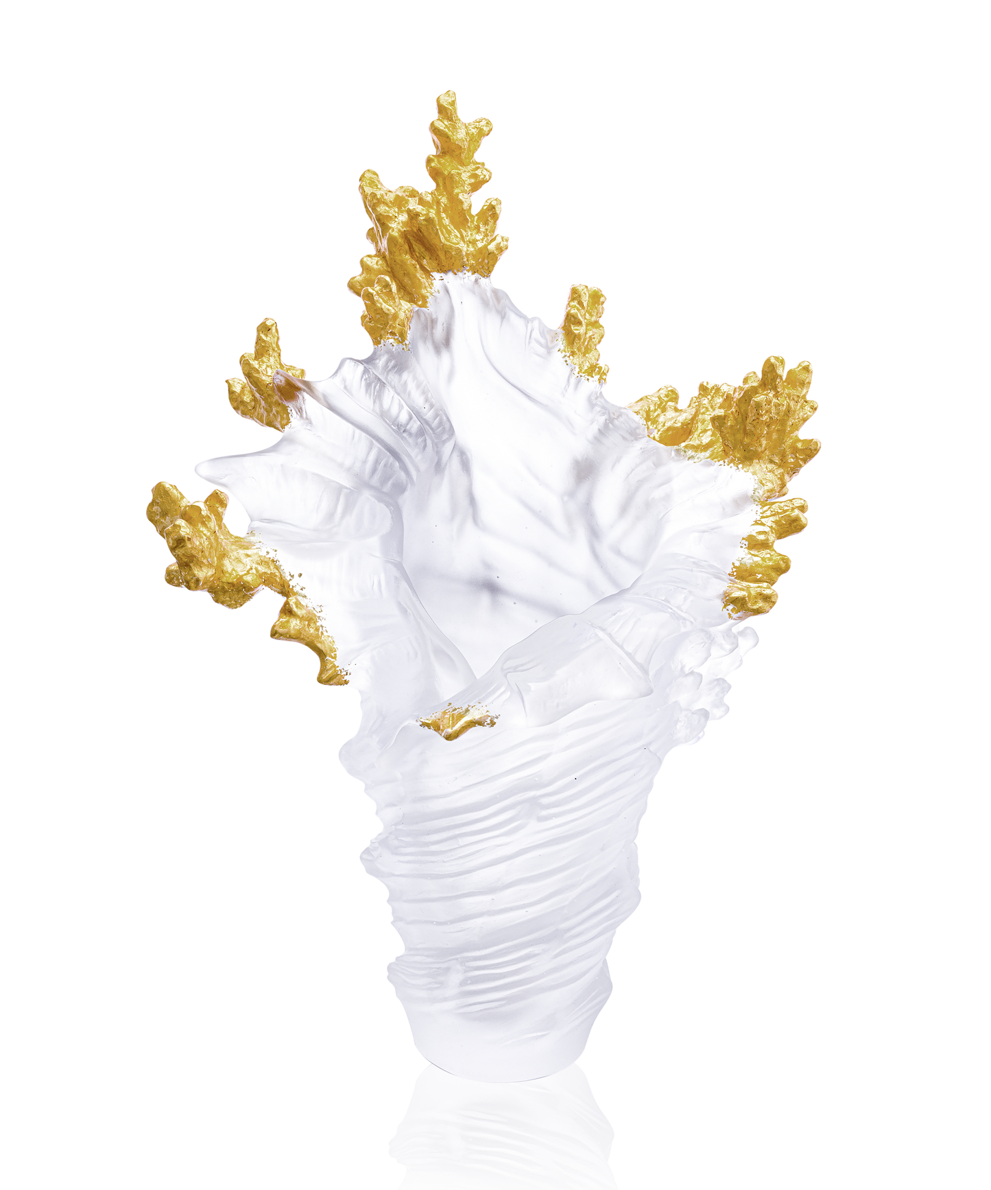 Mer de Corail Large vase White, gold finish 99ex