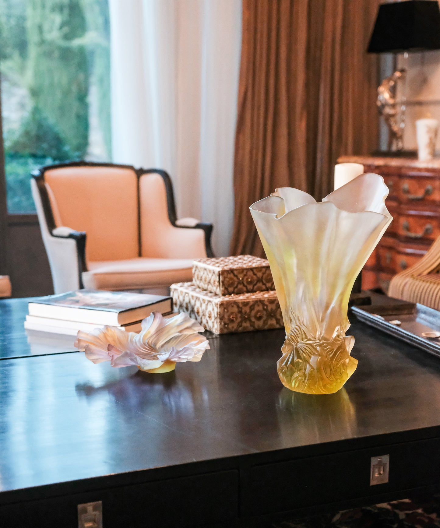 Collection Croisière Medium bowl Pink and green