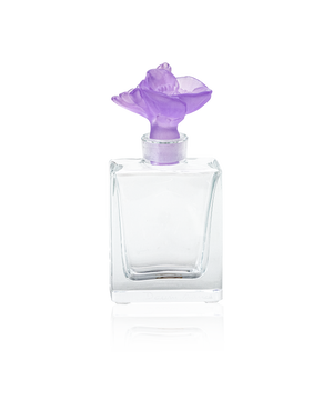 Flacon à parfum Sweet Garden de Daum avec design élégant en verre coloré et motif floral sophistiqué.