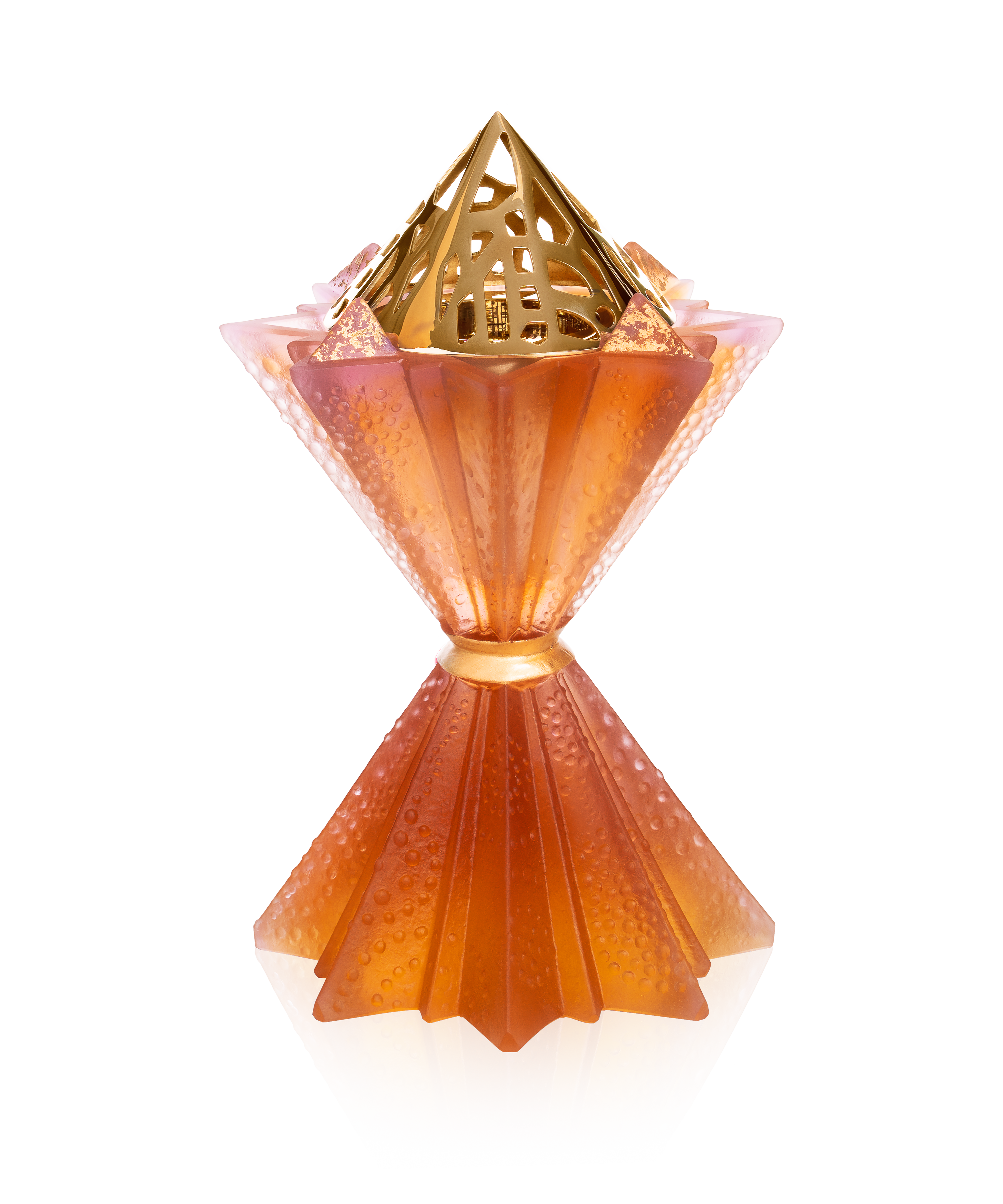 Brûle-encens en céramique Daum Ambre Rose Constellation, design élégant avec 25 bâtons d'encens, décoration parfumée raffinée.