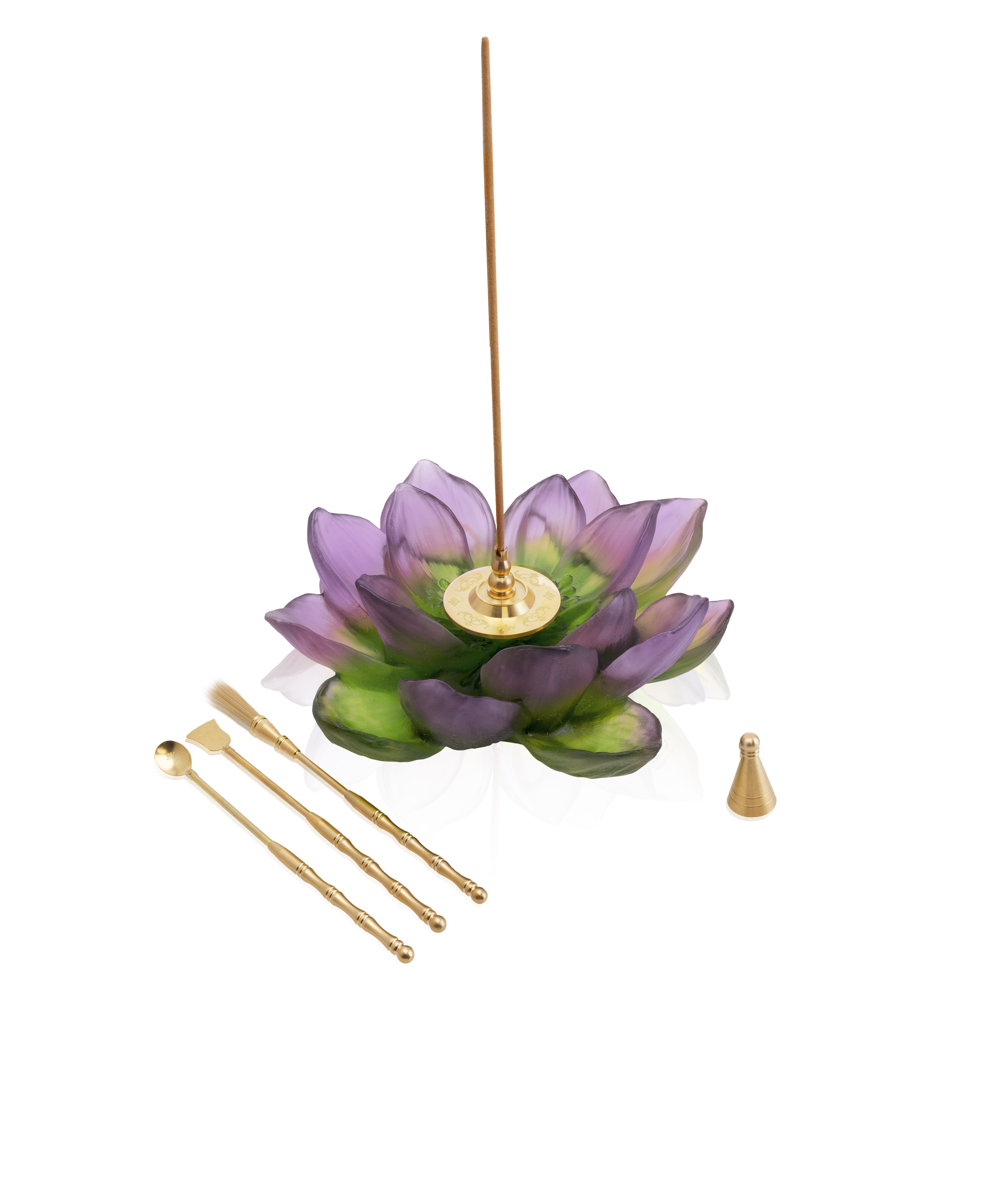 Jardin de Lotus Porte encens Violet-vert