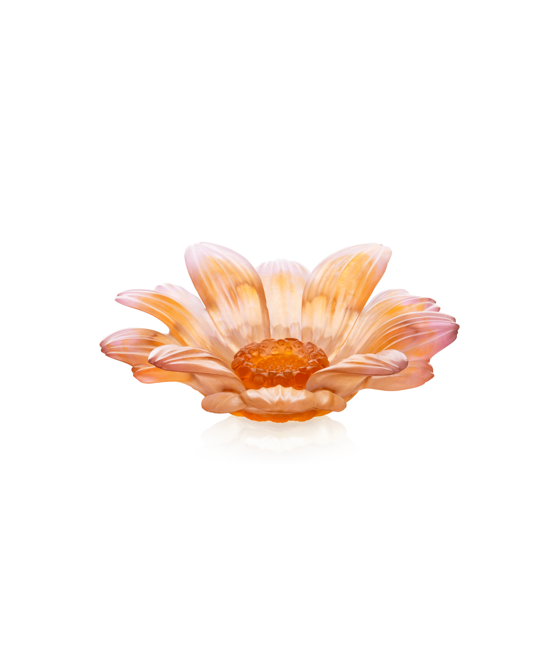Or d'Abeille Fleur de présentation petit modèle en ambre-rose de Daum Intérieur, bijou décoratif en forme de fleur d'abeille