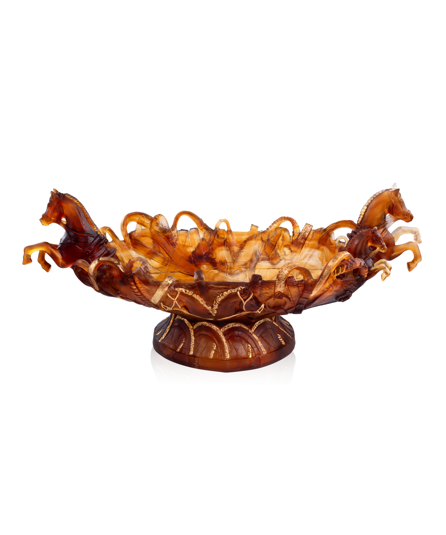 Centre de table Rêve Equestre Prestige 125ex de Daum, pièce en verre artistique avec détails élégants.